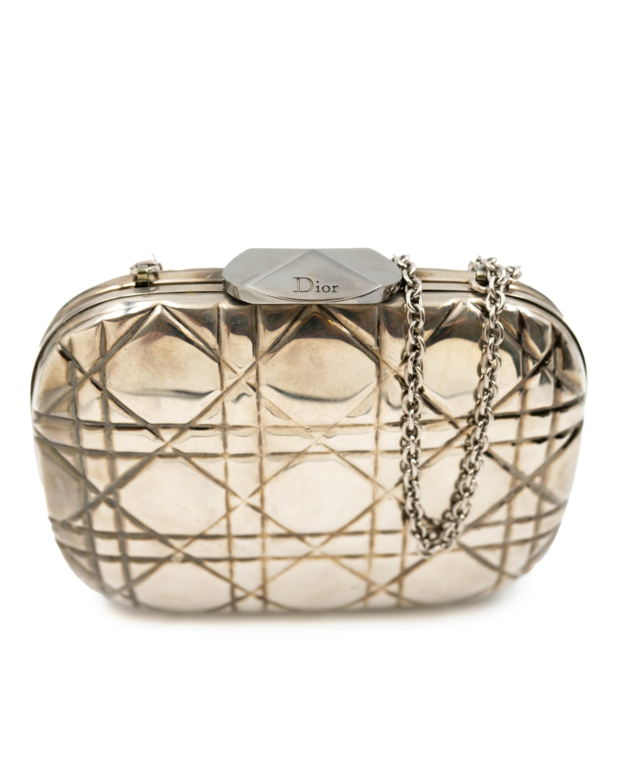 Christian Dior Dior silver metal clutch. AGC1218