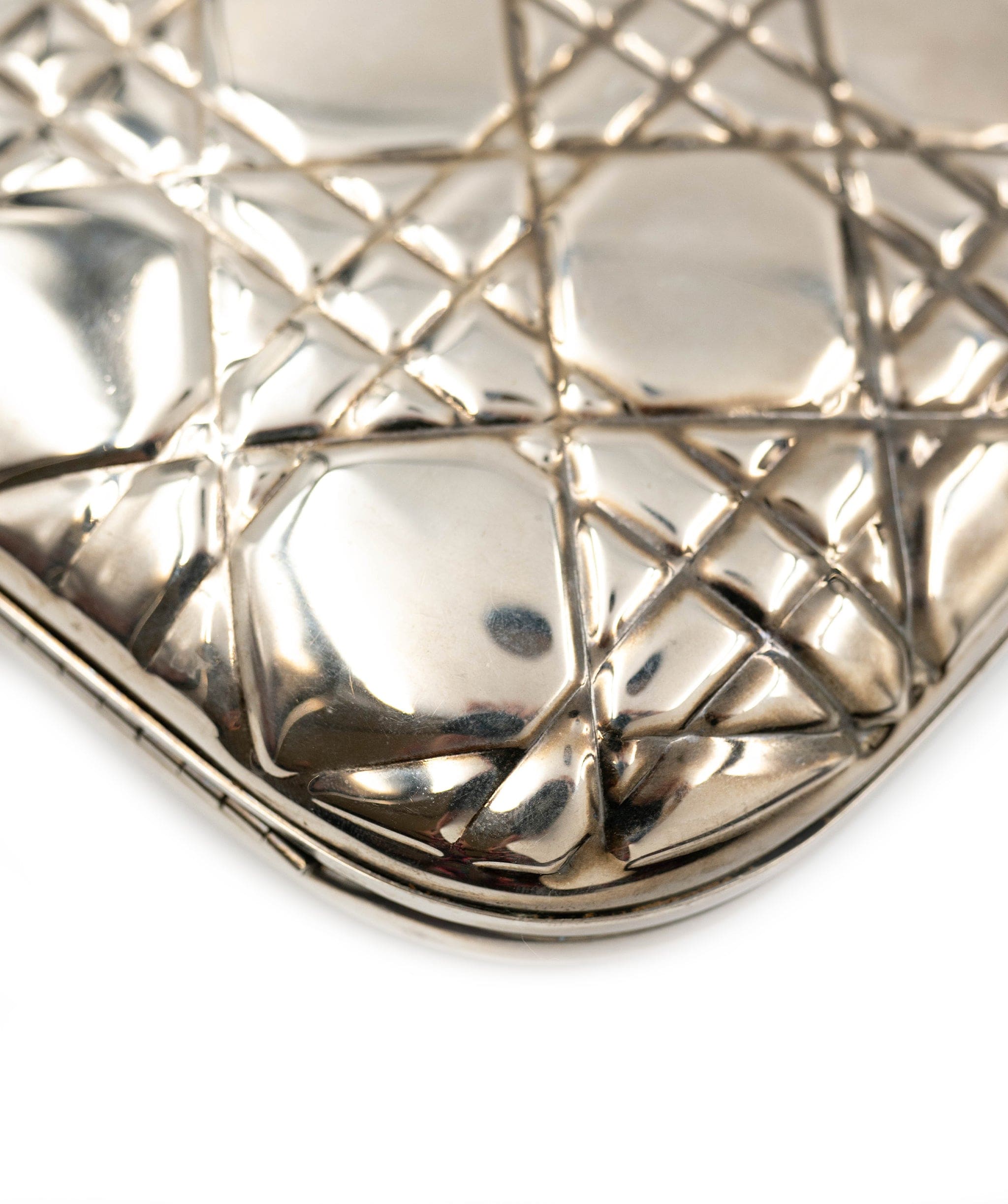 Christian Dior Dior silver metal clutch. AGC1218