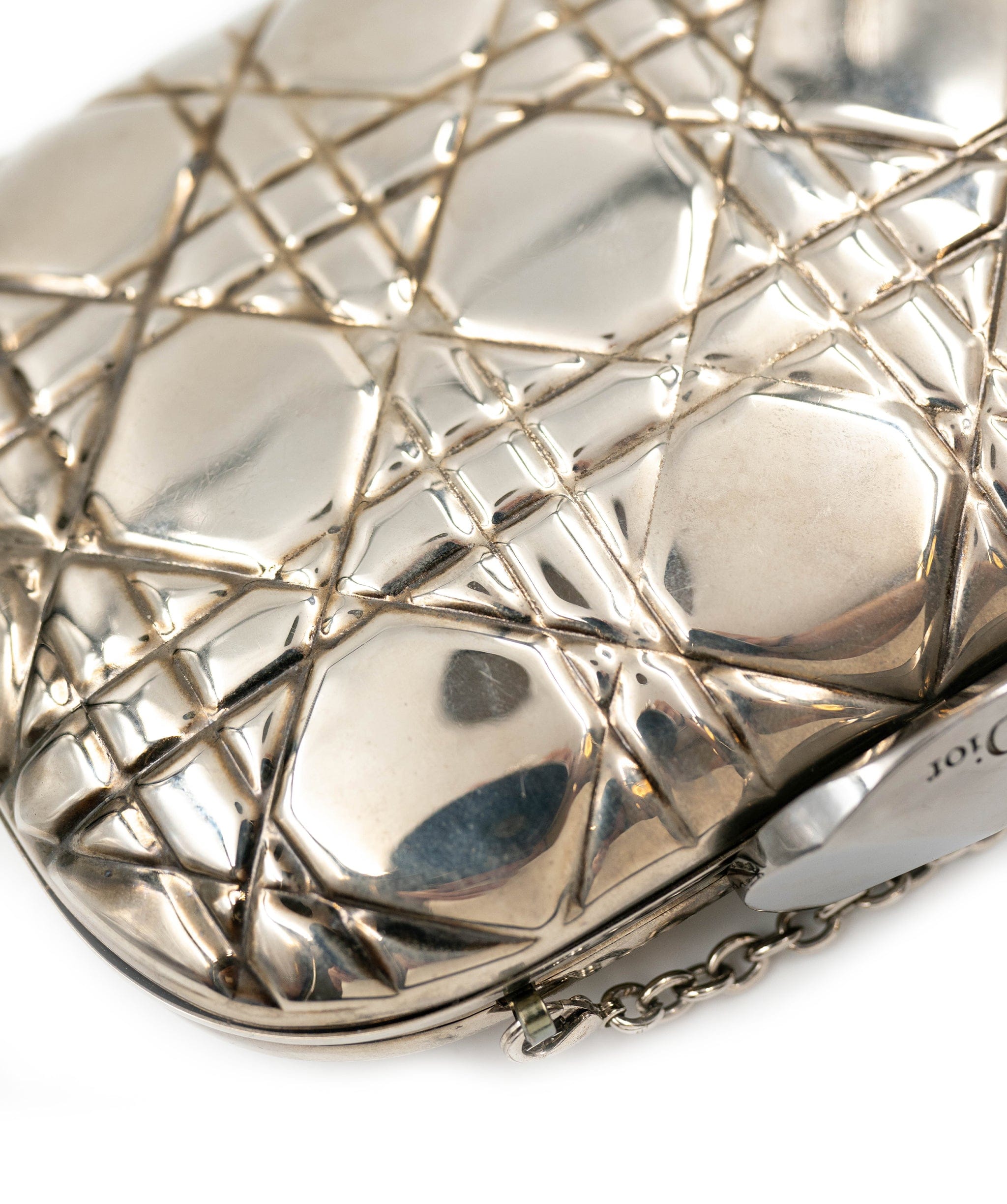 Christian Dior Dior silver metal clutch. AGC1218