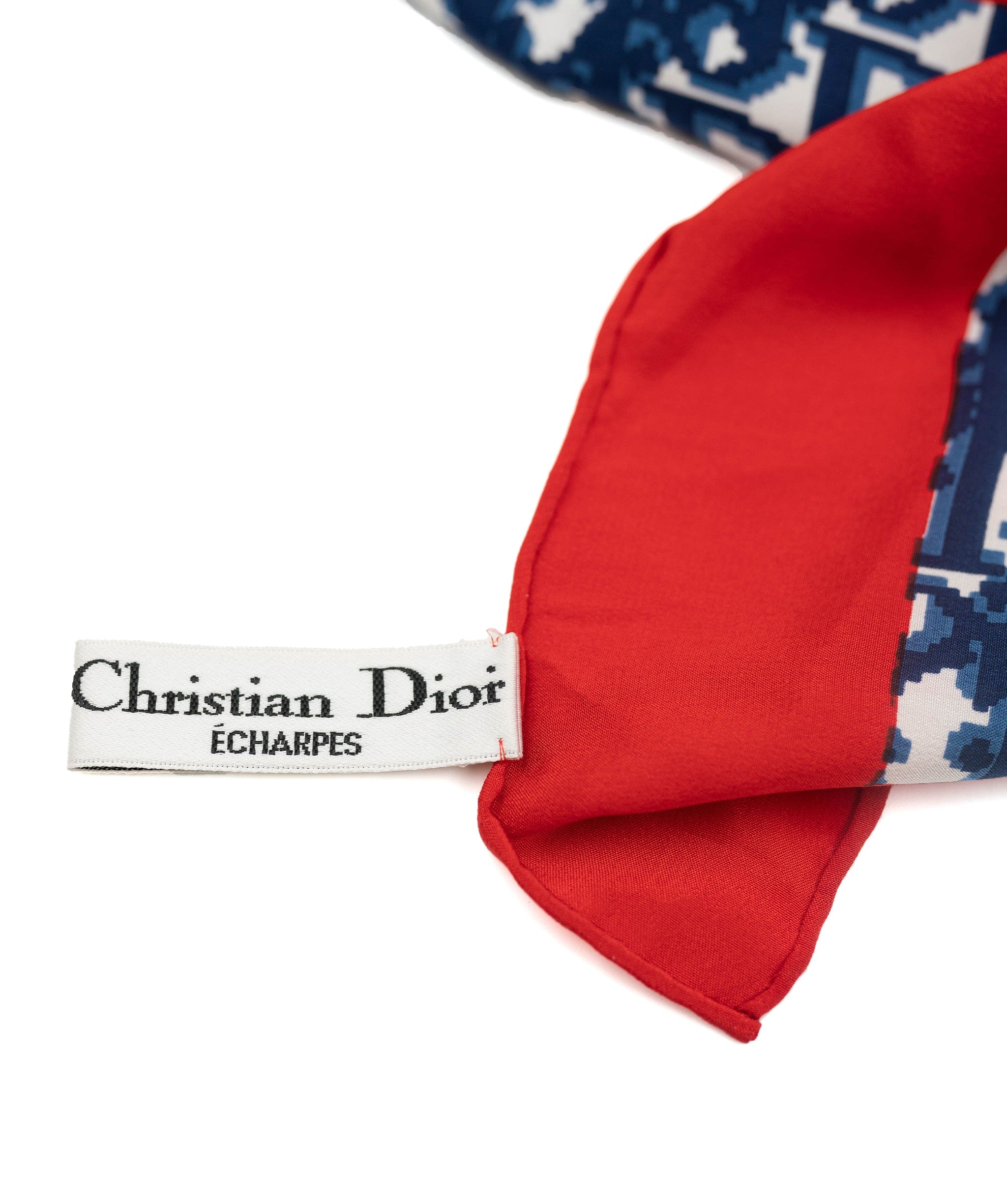 Christian Dior Dior Trotter Monogram Scarf Navy Red ASL4026