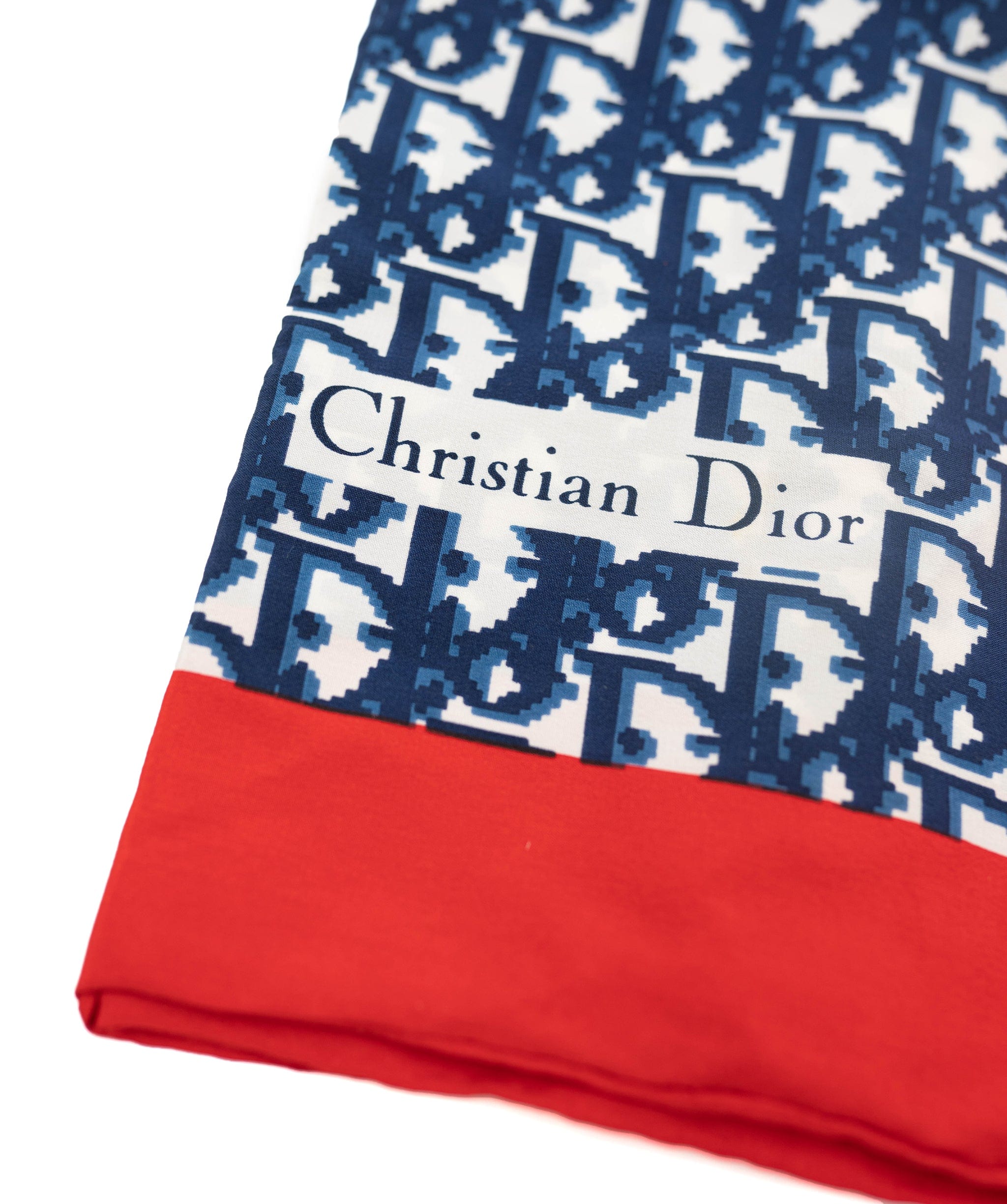 Christian Dior Dior Trotter Monogram Scarf Navy Red ASL4026