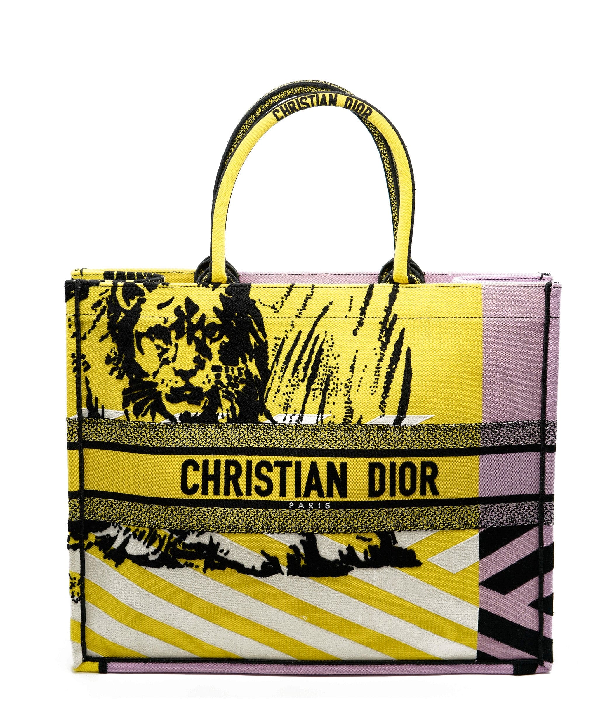 Christian Dior Dior Yellow & Lilac Large Book Tote ASL4375