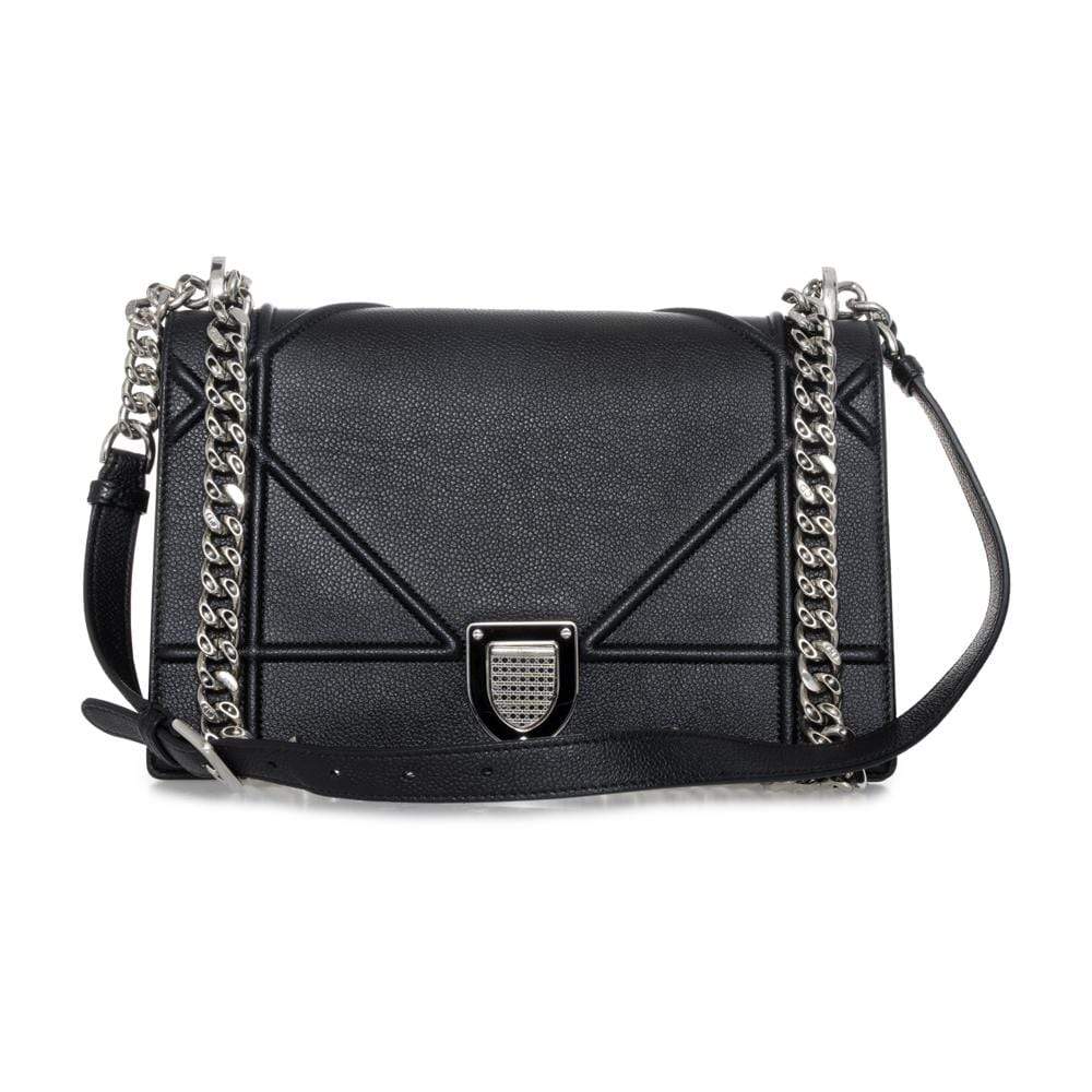 Christian Dior Diorama Black Bag With Silver Hardware