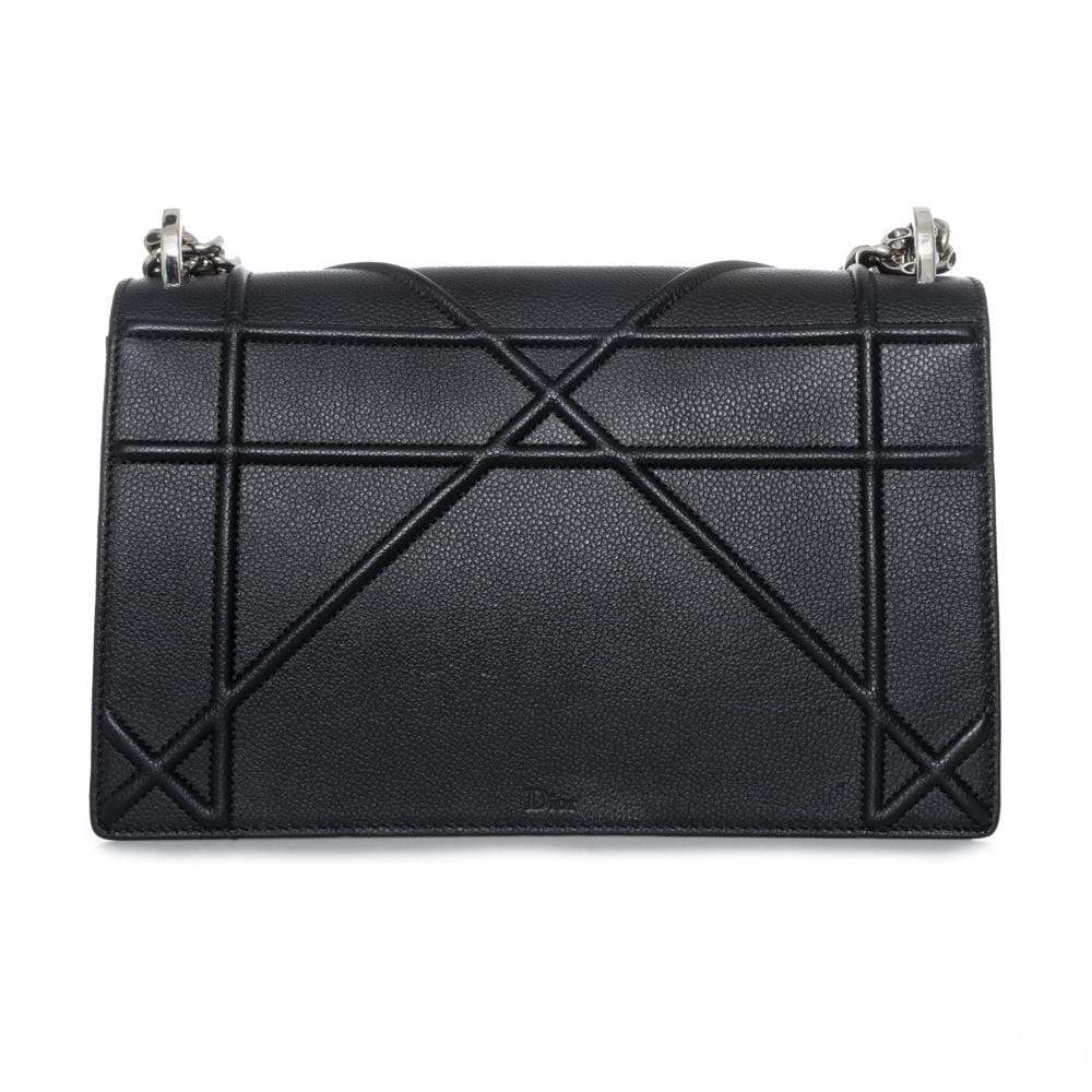 Christian Dior Diorama Black Bag With Silver Hardware