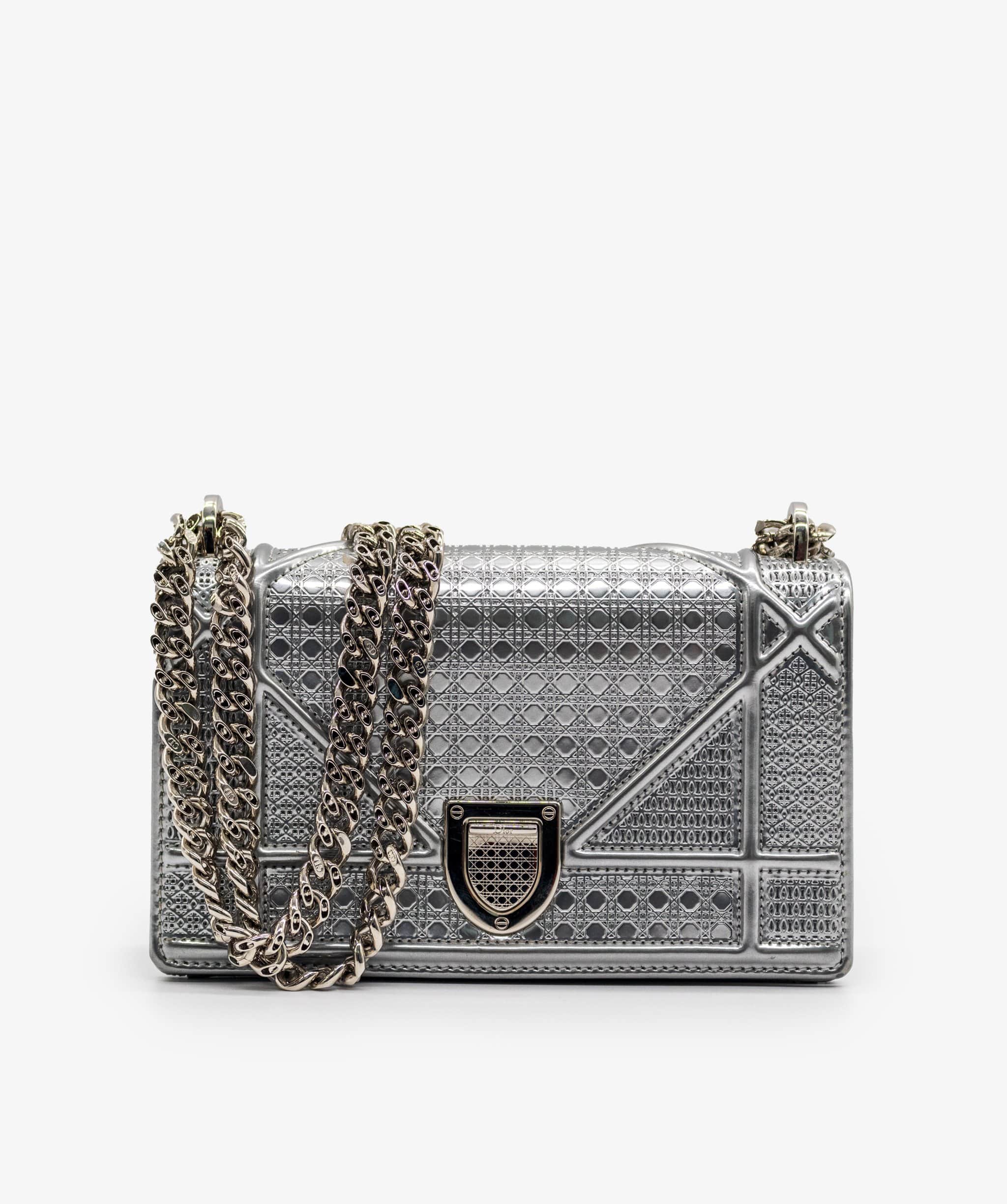 Christian Dior Diorama Crossbody Bag Silver RJL1258