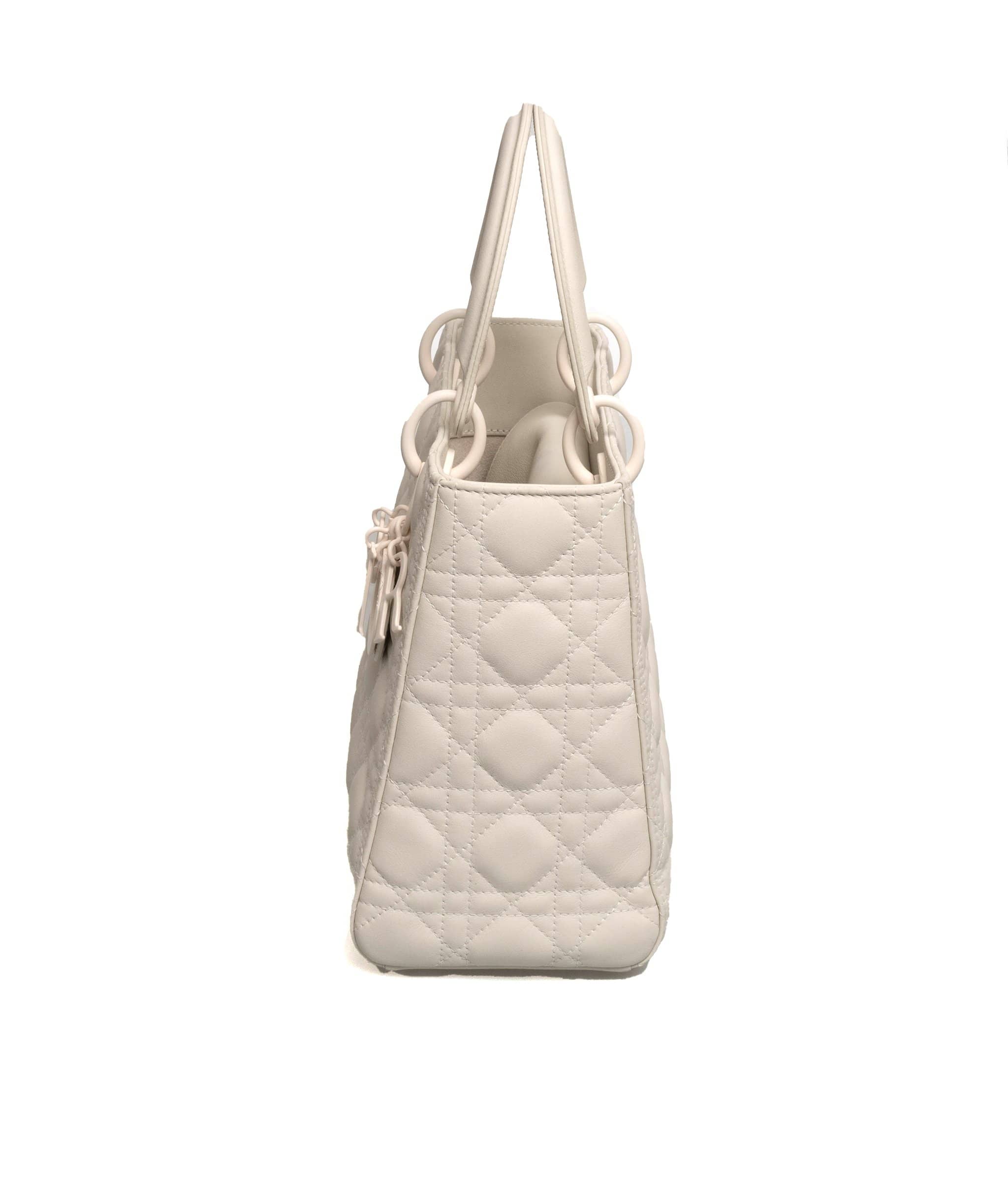 Christian Dior Lady Dior Medium Ultramatte White Bag- AWL1789