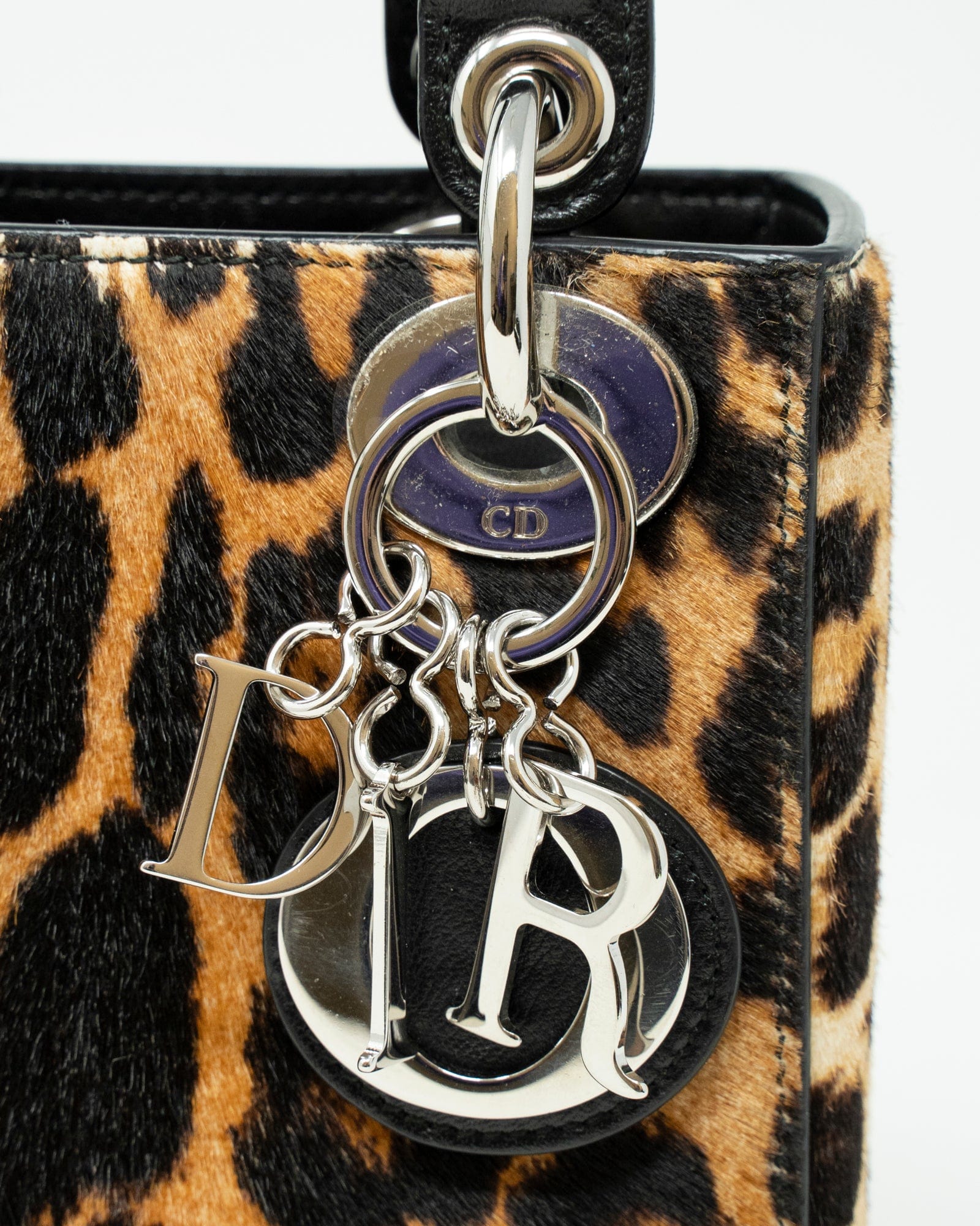 Christian Dior Lady Dior Mini with Leopard Print and SHW - AWL3436