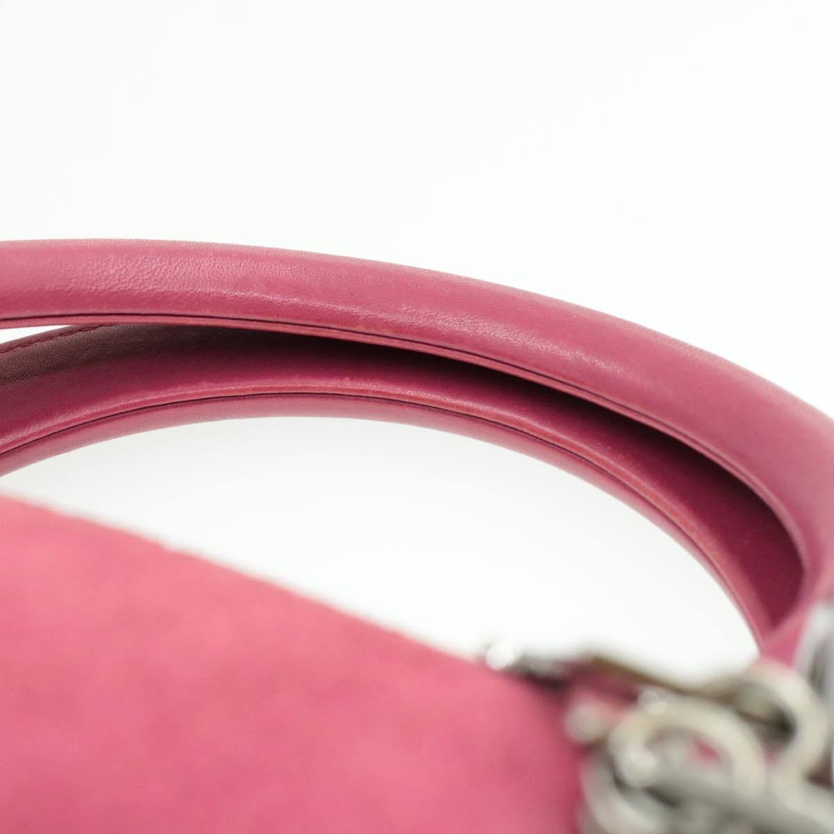 Christian Dior Lady Dior Pink Suede Bag with Shoulder Strap