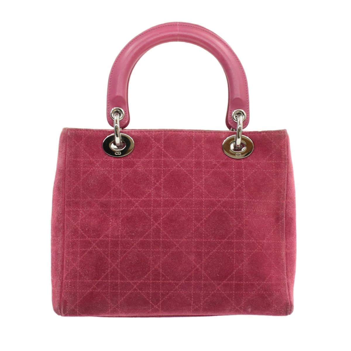 Christian Dior Lady Dior Pink Suede Bag with Shoulder Strap