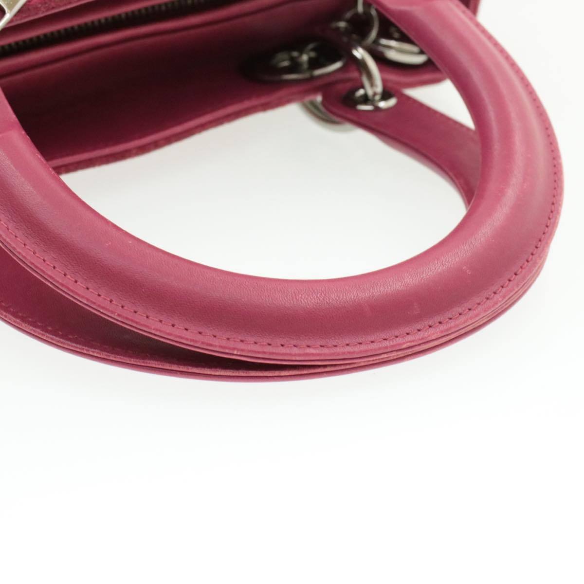 Christian Dior Lady Dior Pink Suede Bag with Shoulder Strap