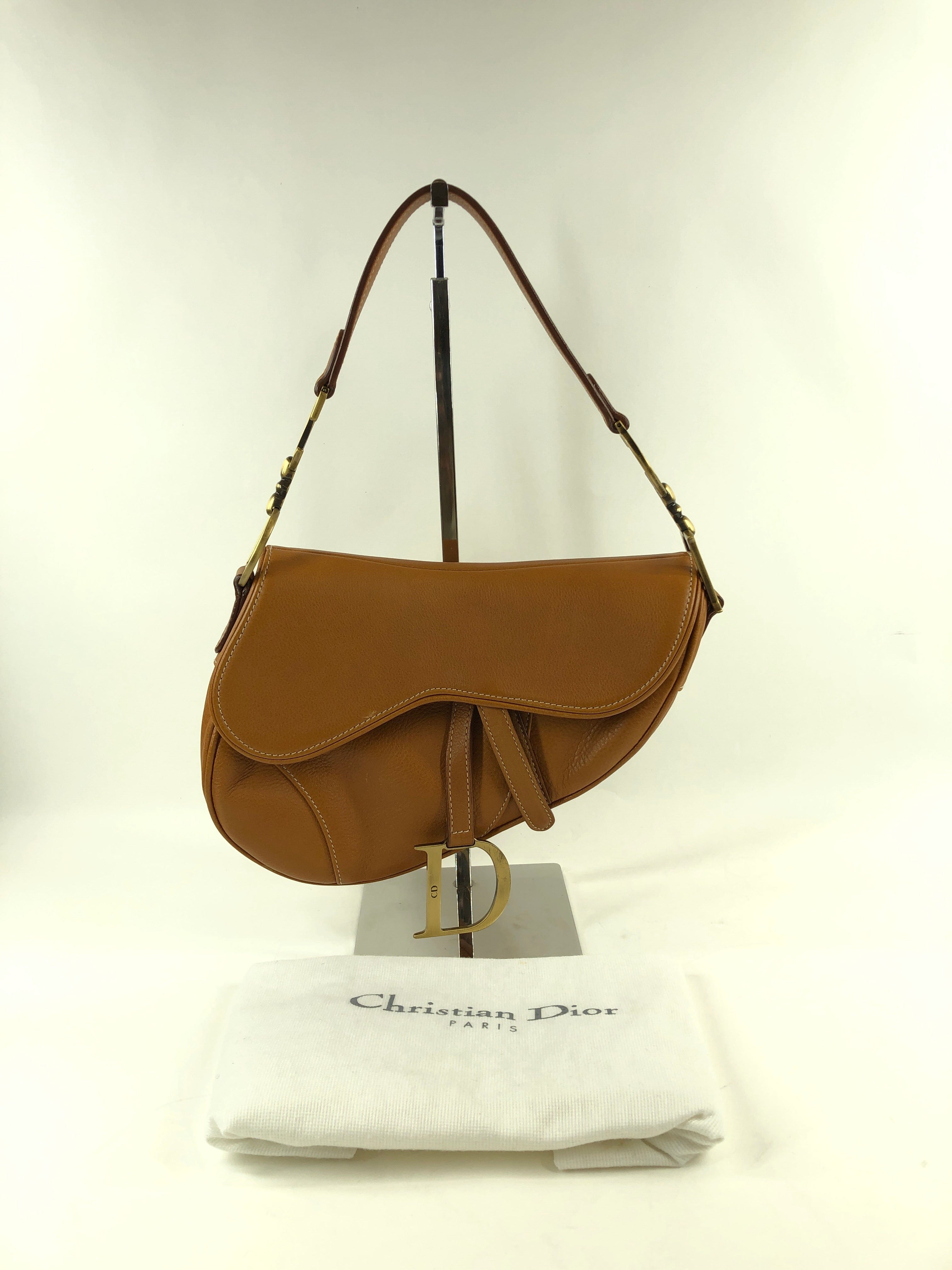 Christian Dior Saddle Bag Leather Brown PXL1217