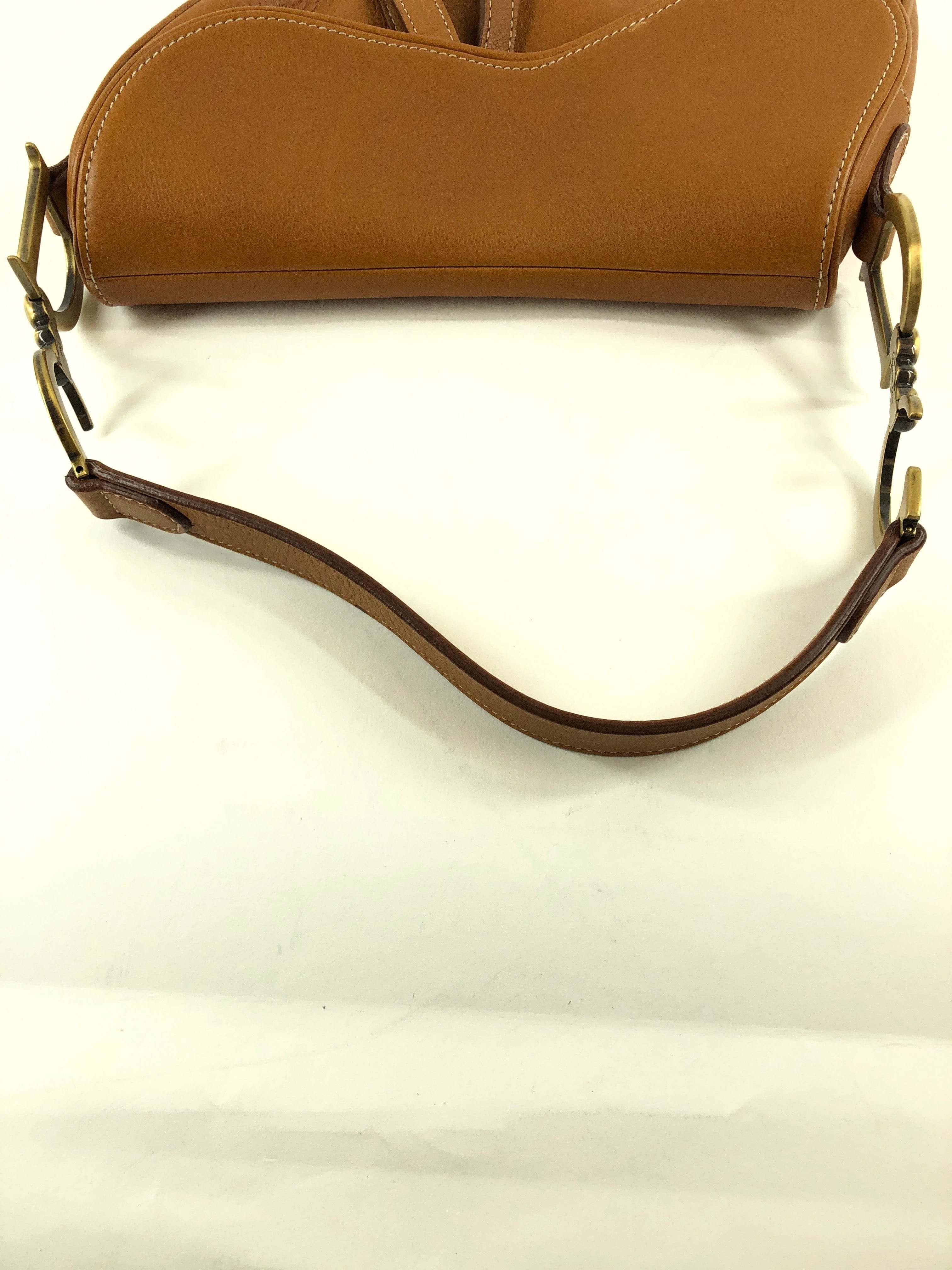 Christian Dior Saddle Bag Leather Brown PXL1217