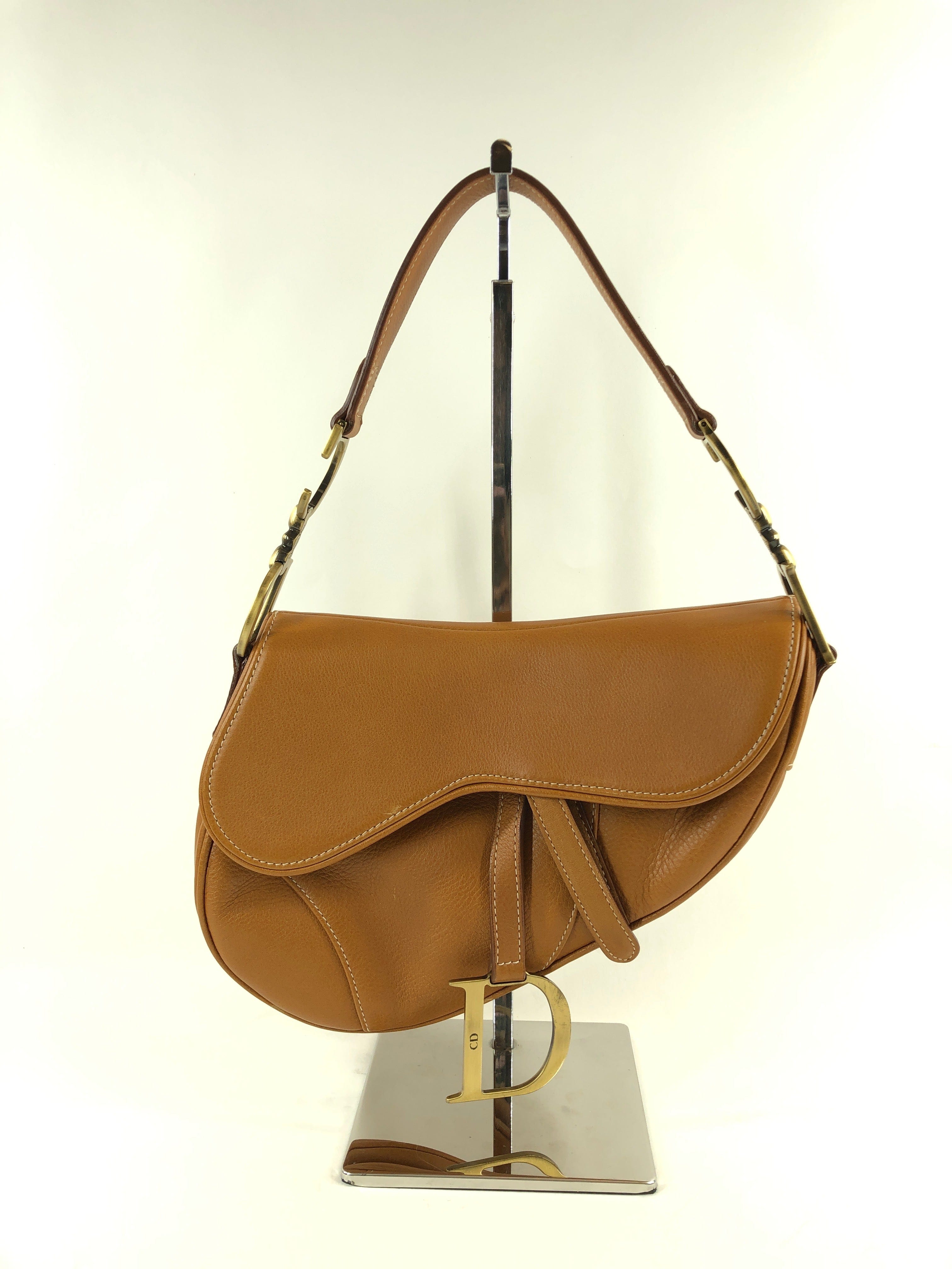 Christian Dior Saddle Bag Leather Brown PXL1217