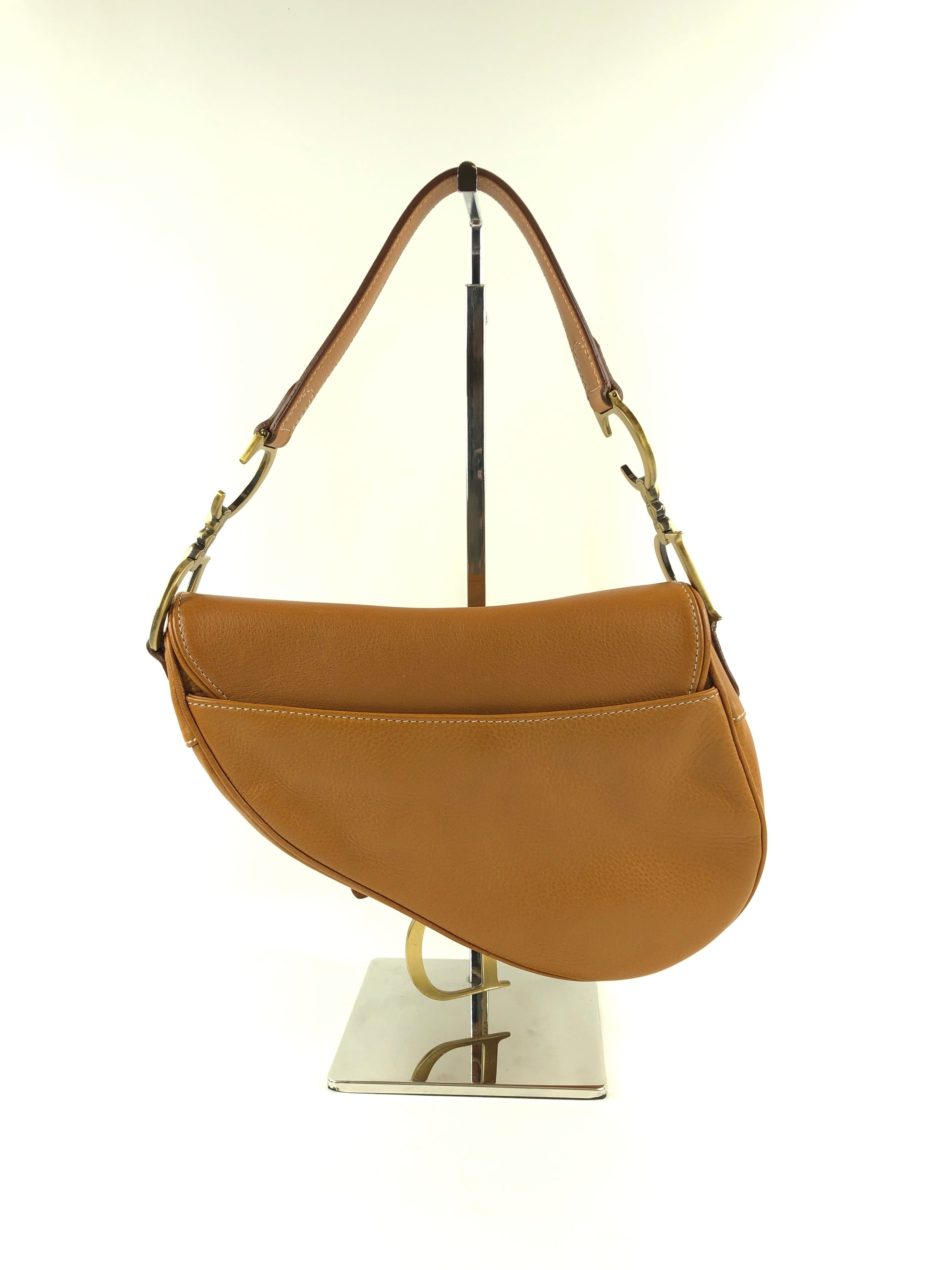 Christian Dior Saddle Bag Leather Brown PXL1217