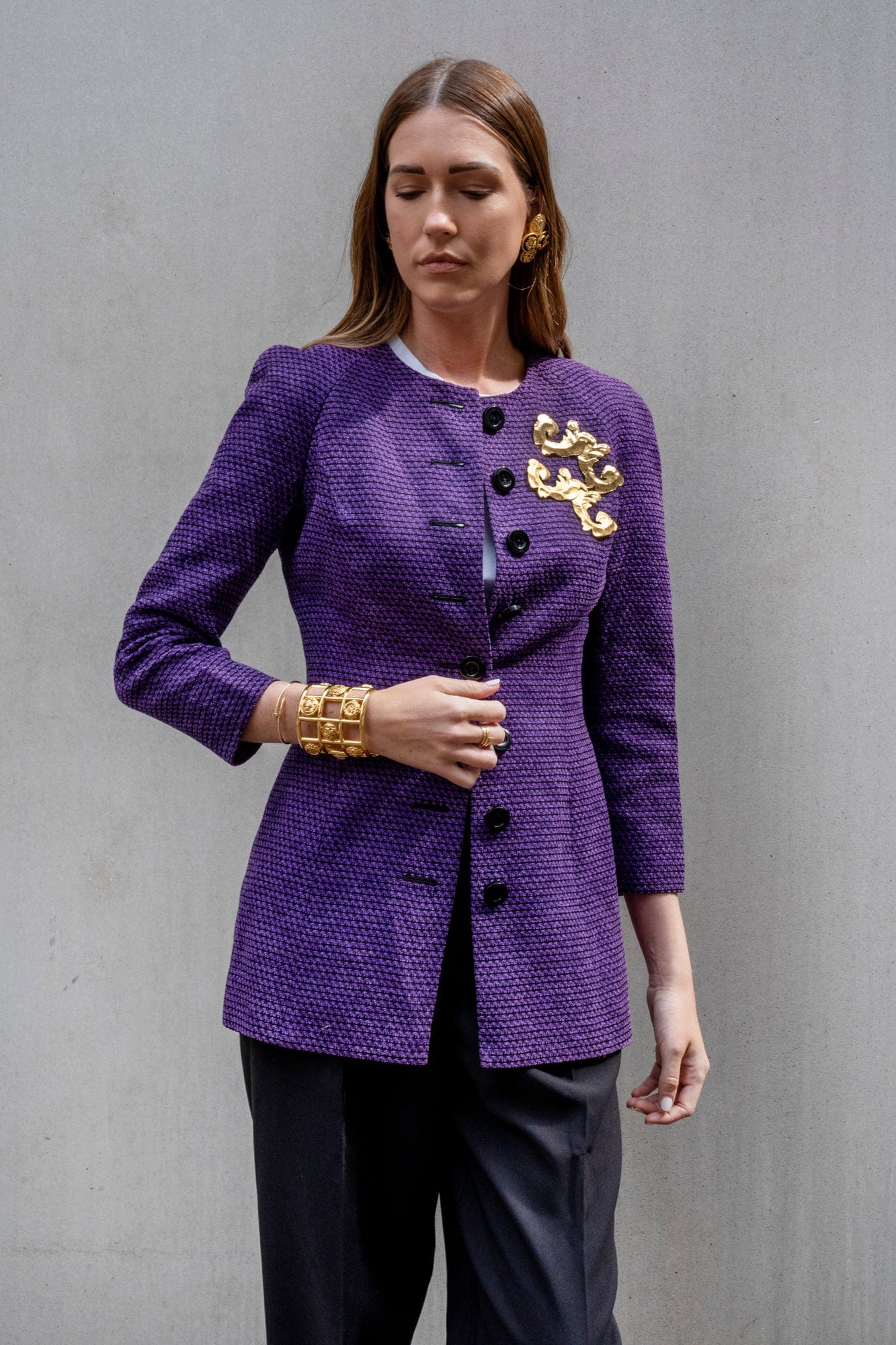 Christian Dior Christian Dior Tweed purple jacket - AWL2731