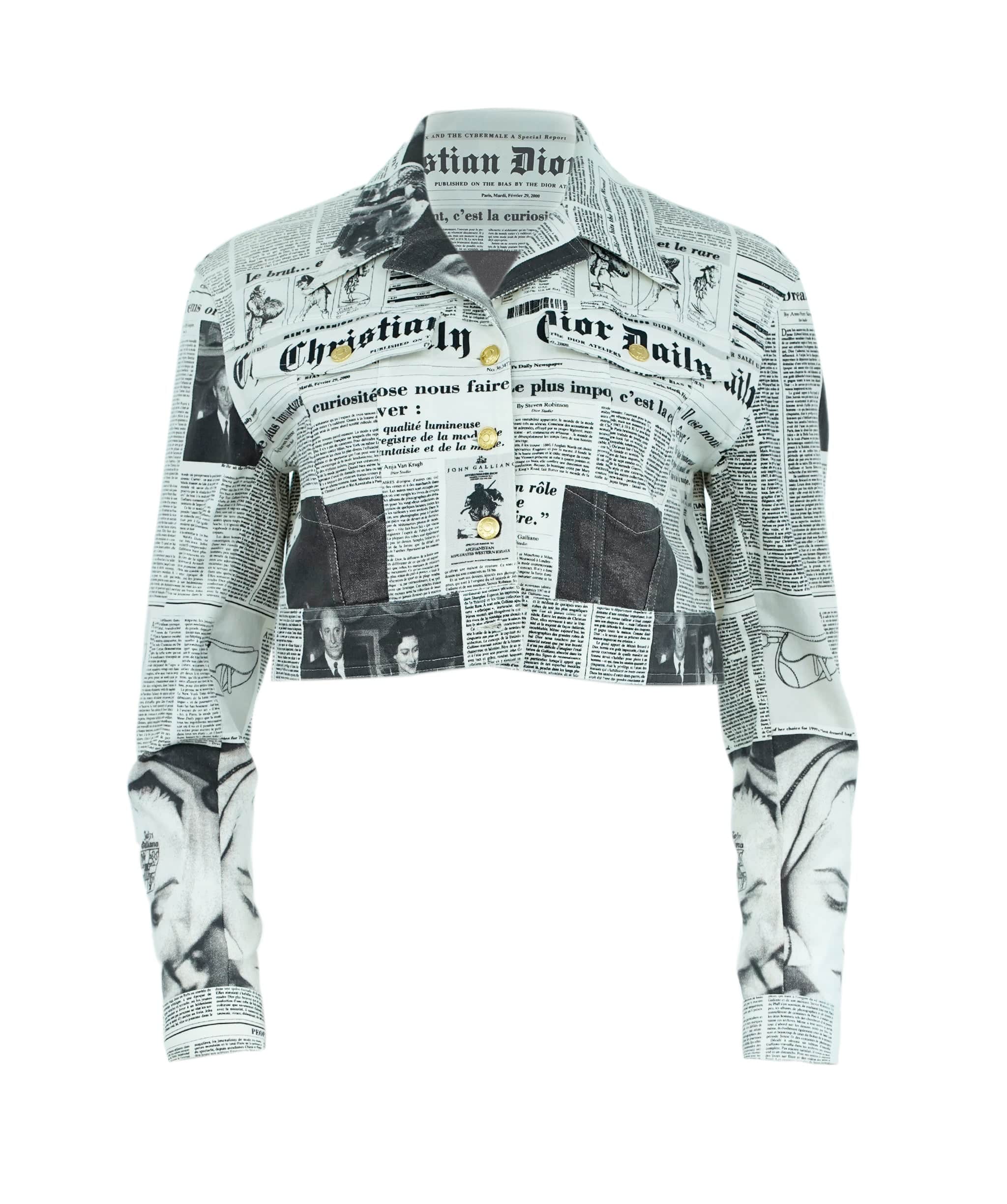 Christian Dior Dior Galliano Newspaper Cropped Jacket ASL6452