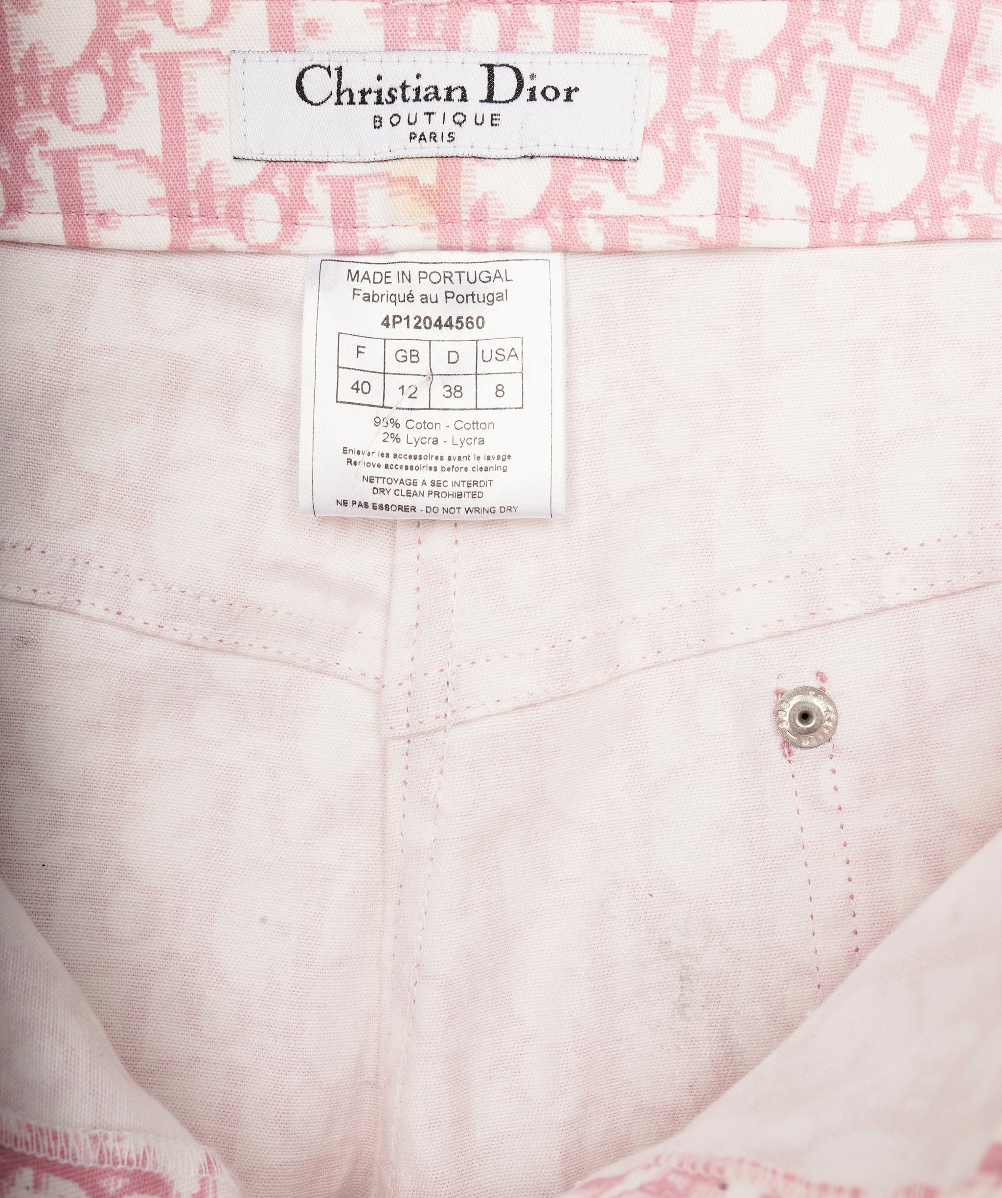 Christian Dior Dior Pink Oblique trousers ALC0146