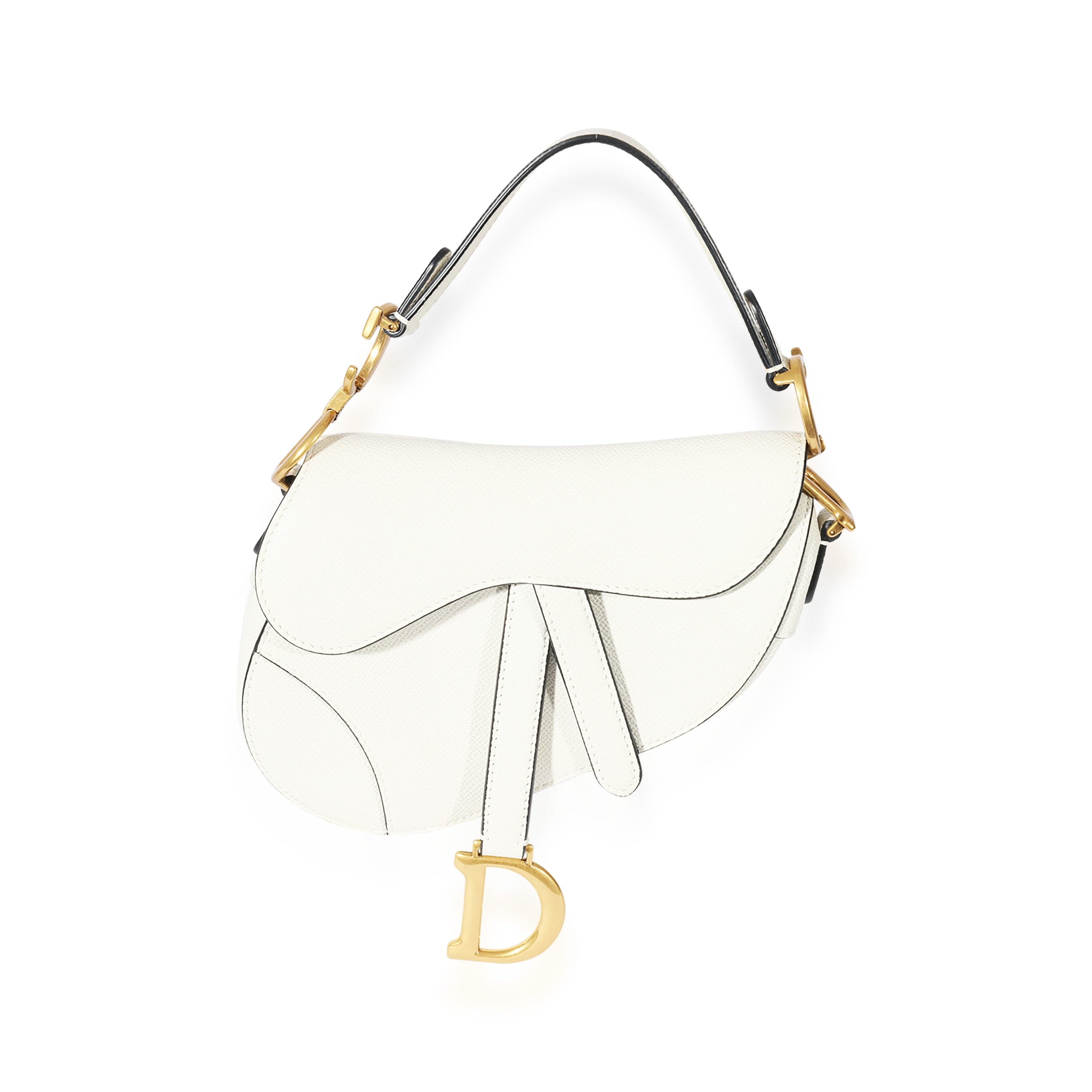 Christian Dior Christian Dior White Leather Mini Saddle Bag