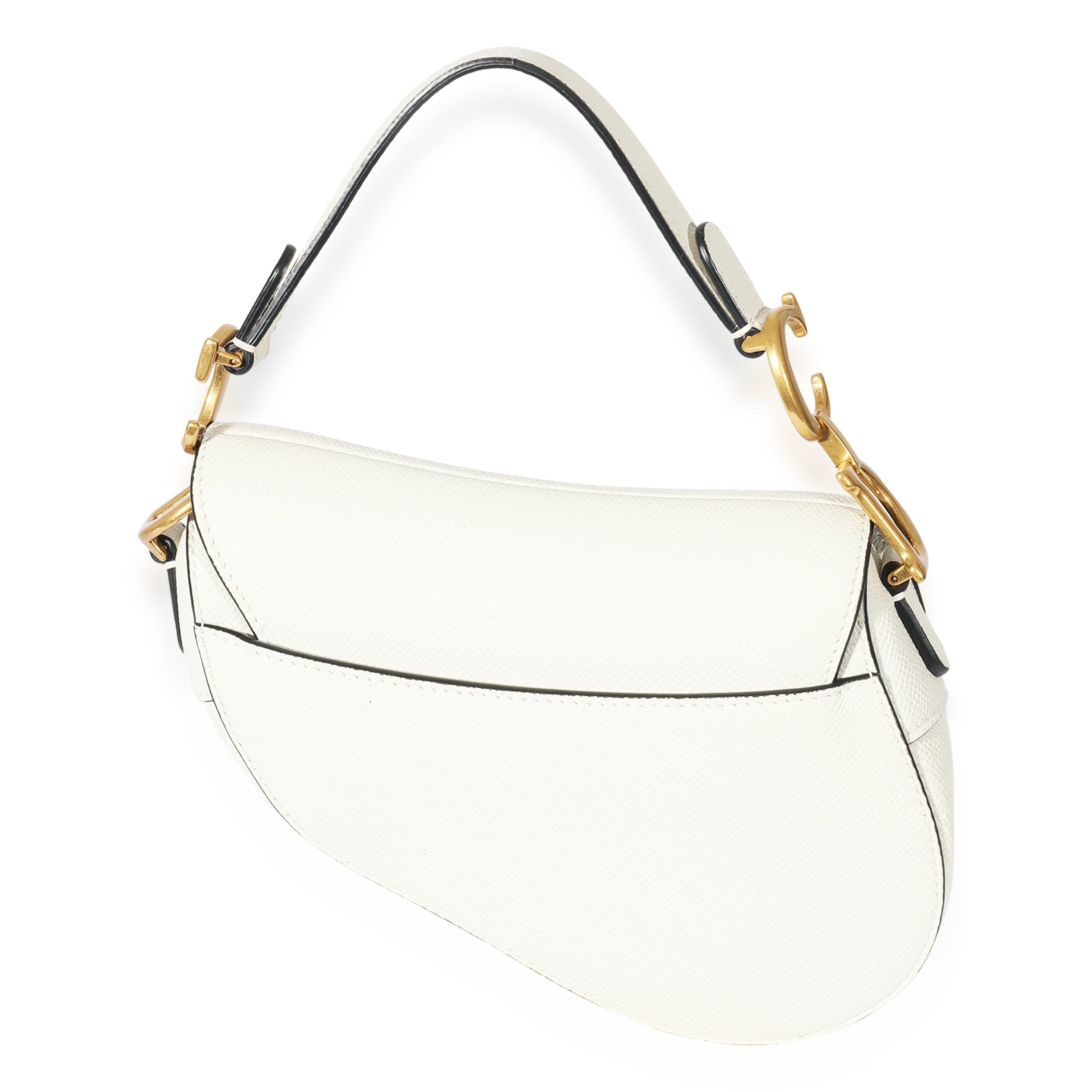 Christian Dior Christian Dior White Leather Mini Saddle Bag