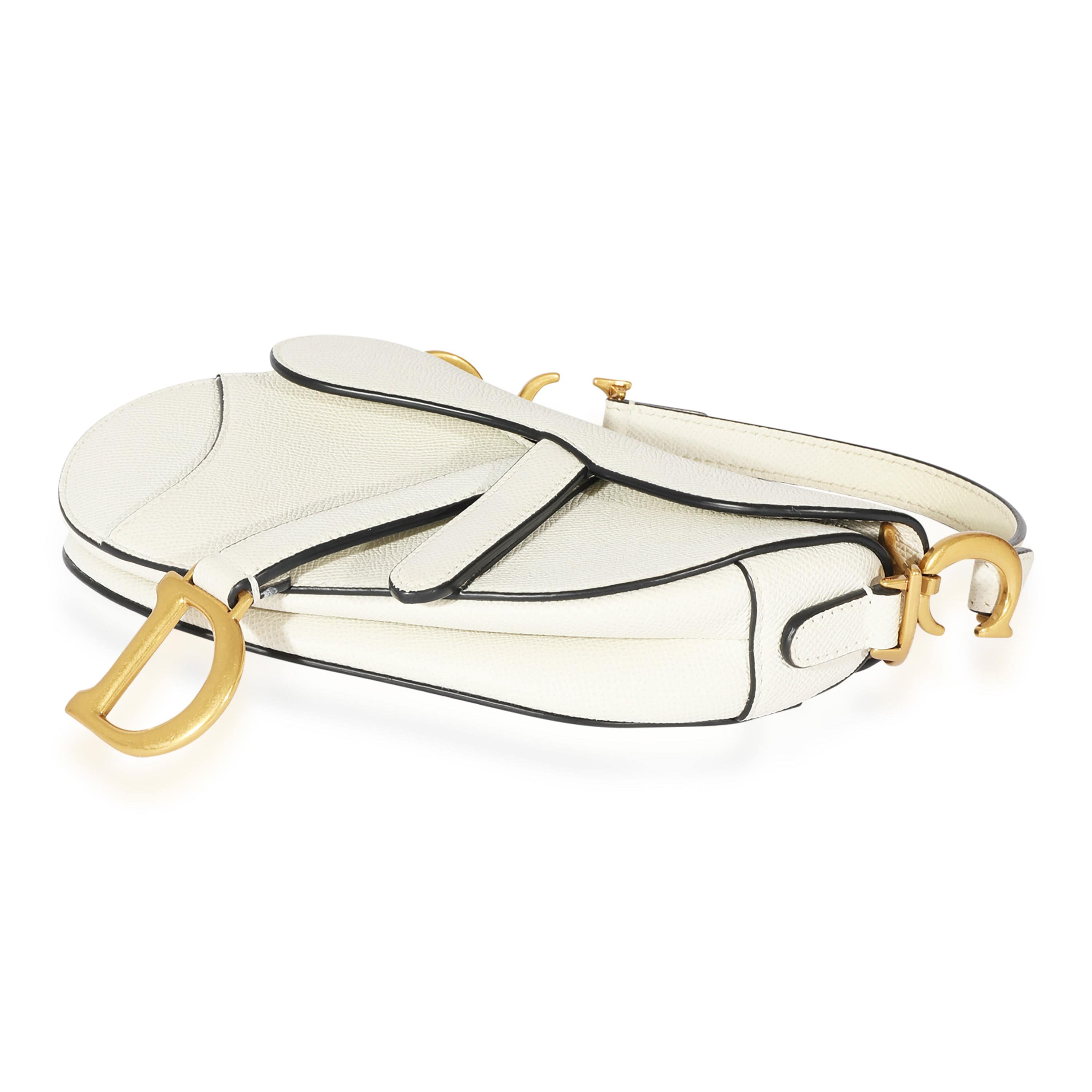 Christian Dior Christian Dior White Leather Mini Saddle Bag