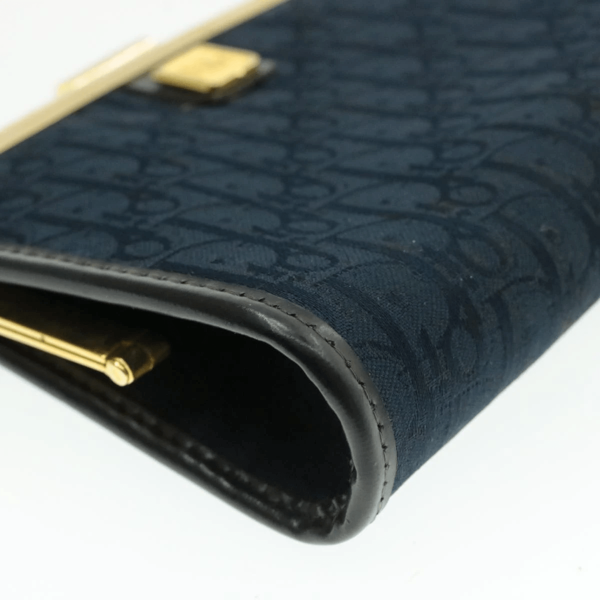 Christian Dior Christian Dior Trotter Canvas Wallet Blue Auth GT066