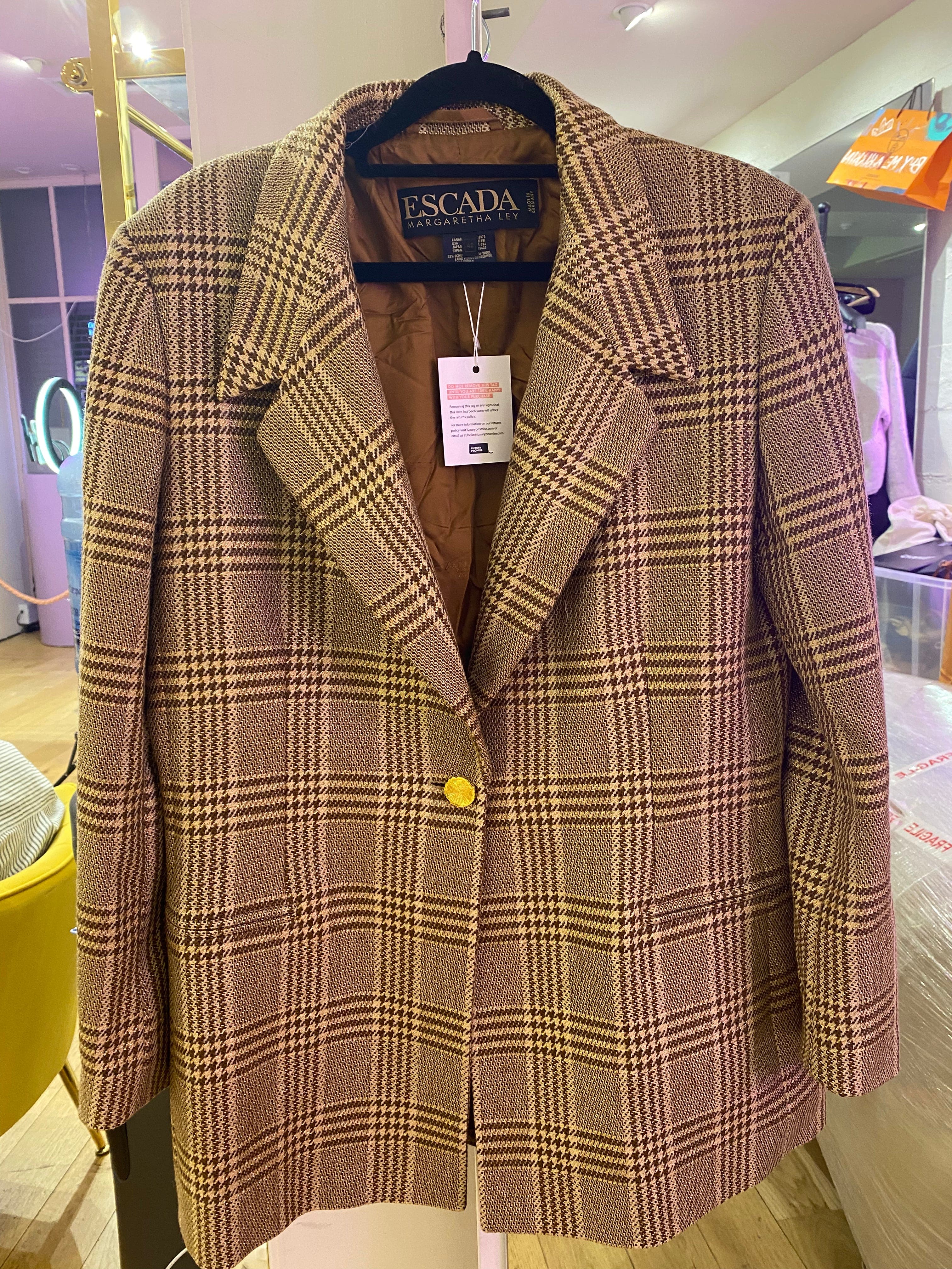 Escada Escada Gold Plaid Jacket EU 42 - AWL3845