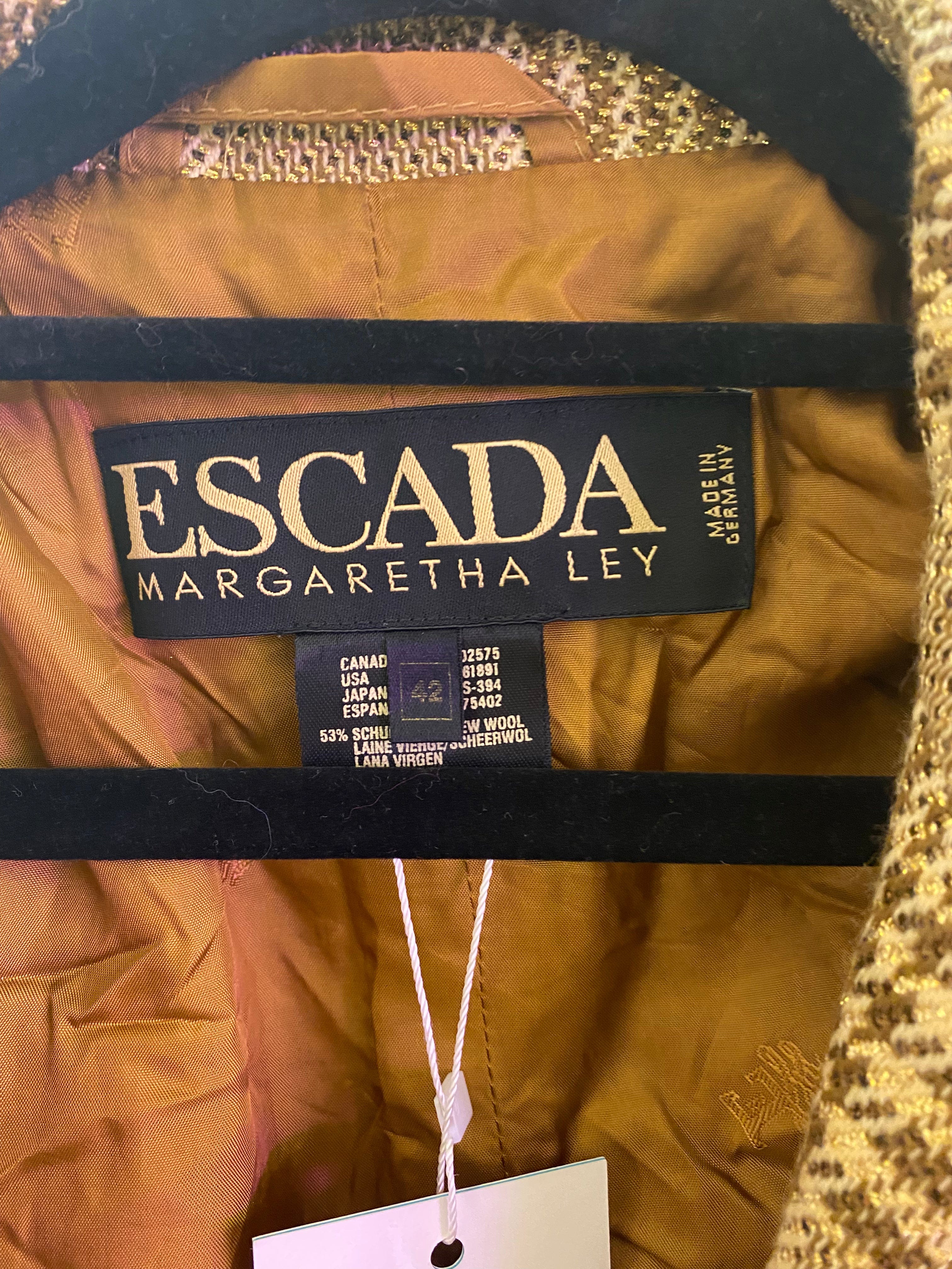 Escada Escada Gold Plaid Jacket EU 42 - AWL3845