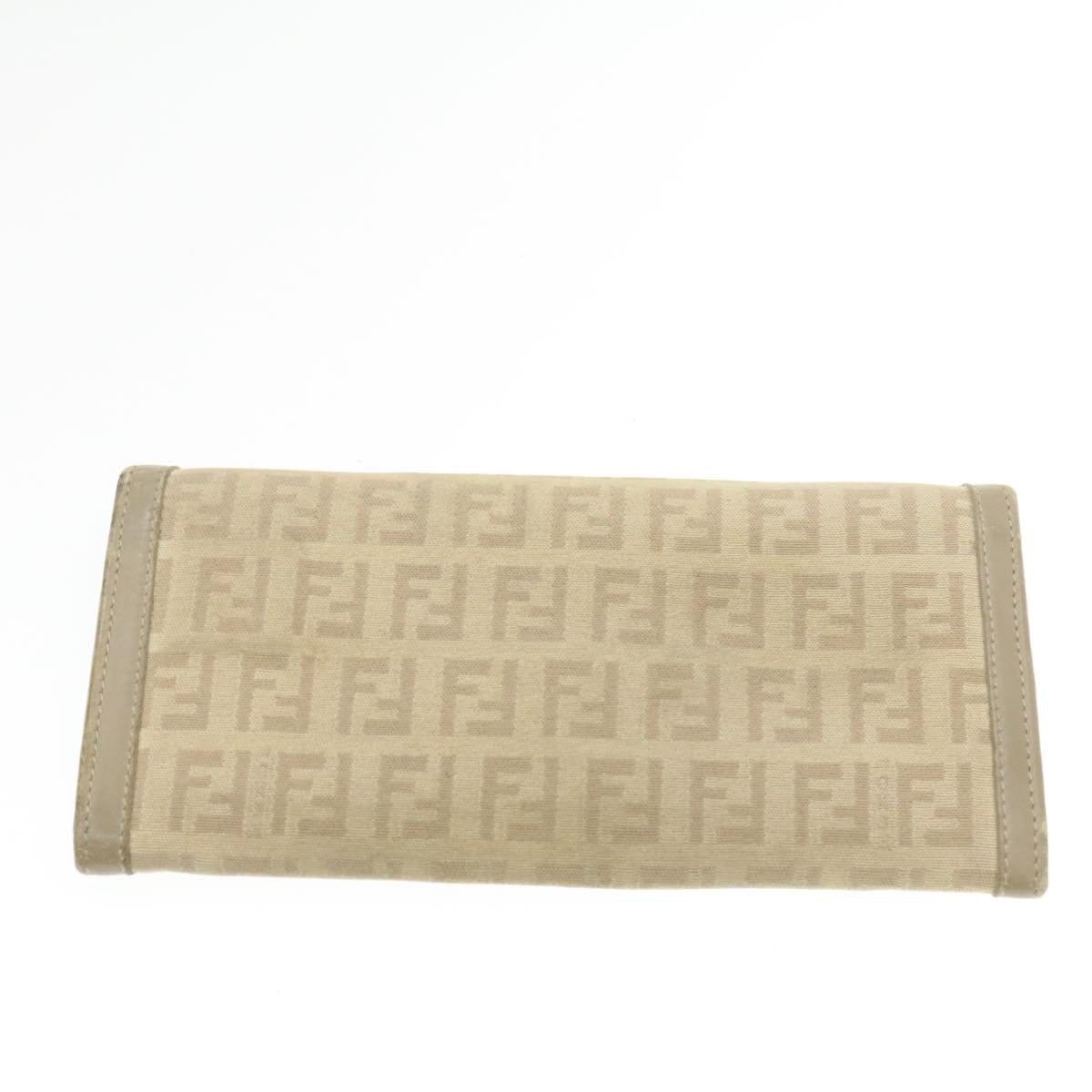 Fendi FENDI Beige Zucca Fendi Logo Wallet