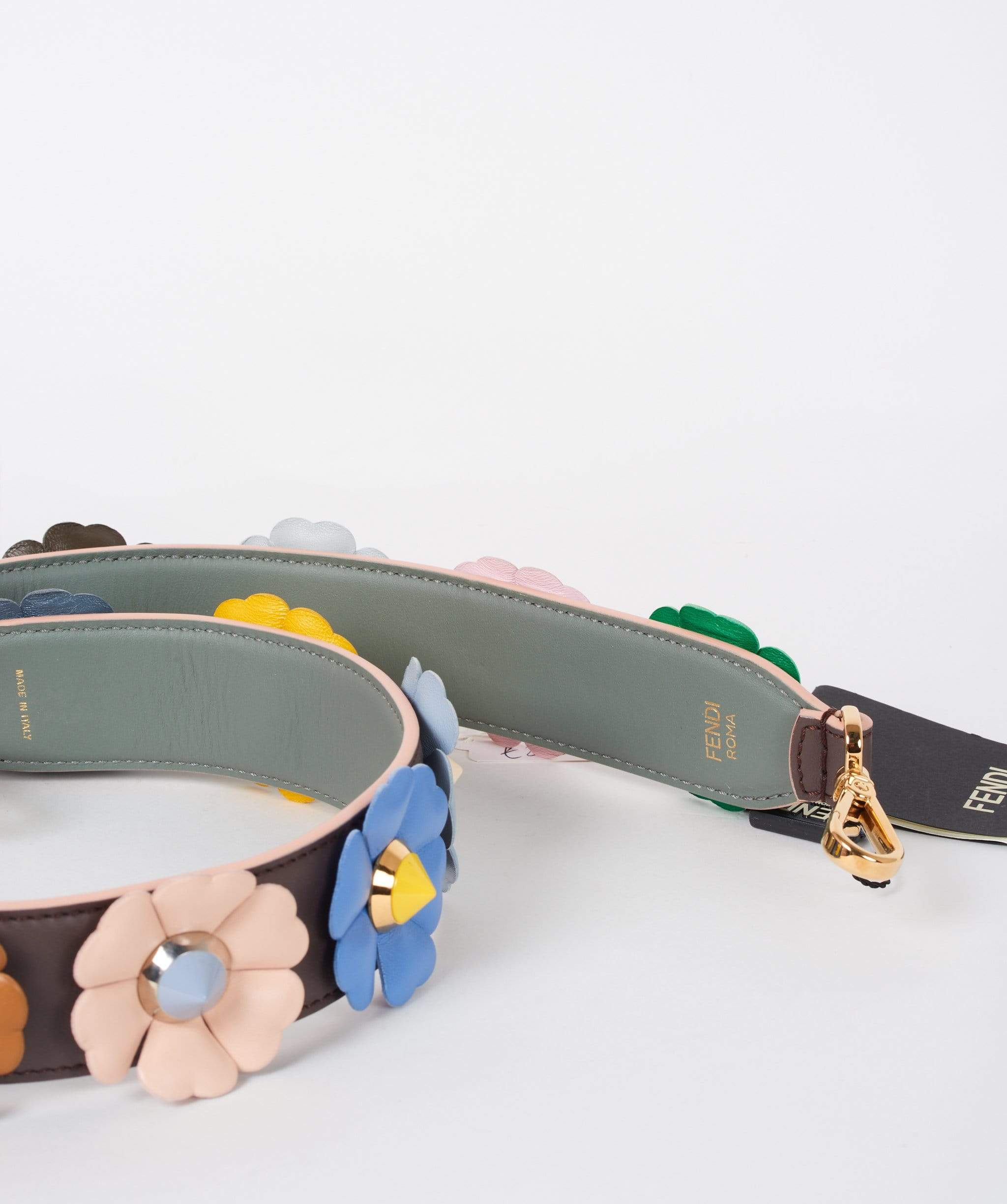 Fendi Fendi Strap brown with multi colour flowers