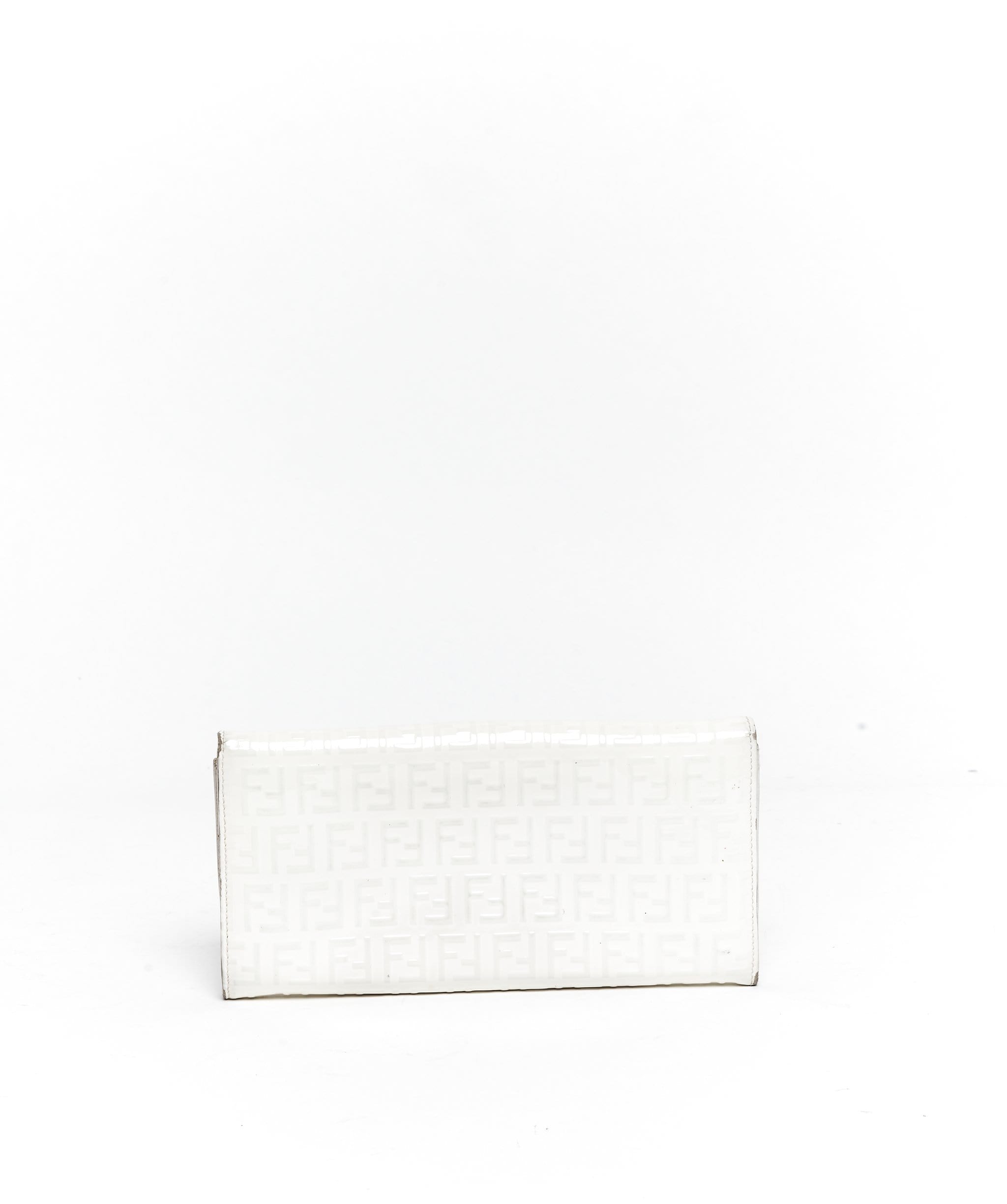 Fendi Fendi Zucca FF Patent White Wallet