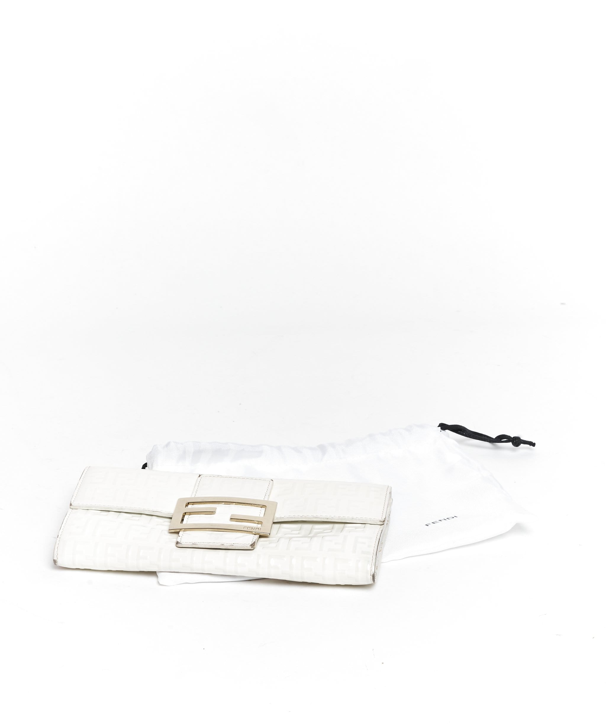 Fendi Fendi Zucca FF Patent White Wallet