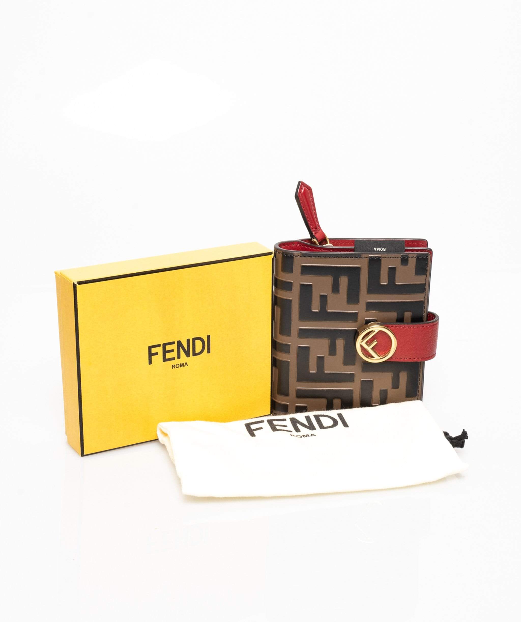 Fendi Fendi Zucca Print and Red wallet - ADL1444