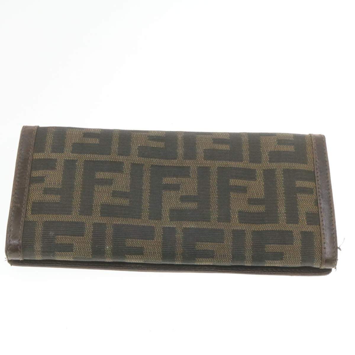 Fendi FENDI Zucca Zucchino Bi Fold Canvas Canvas Wallet