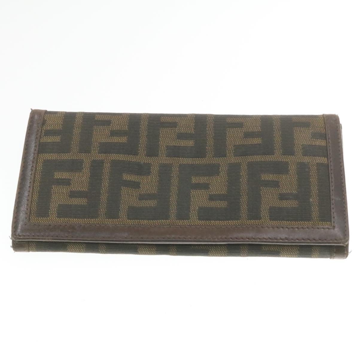 Fendi FENDI Zucca Zucchino Bi Fold Canvas Canvas Wallet