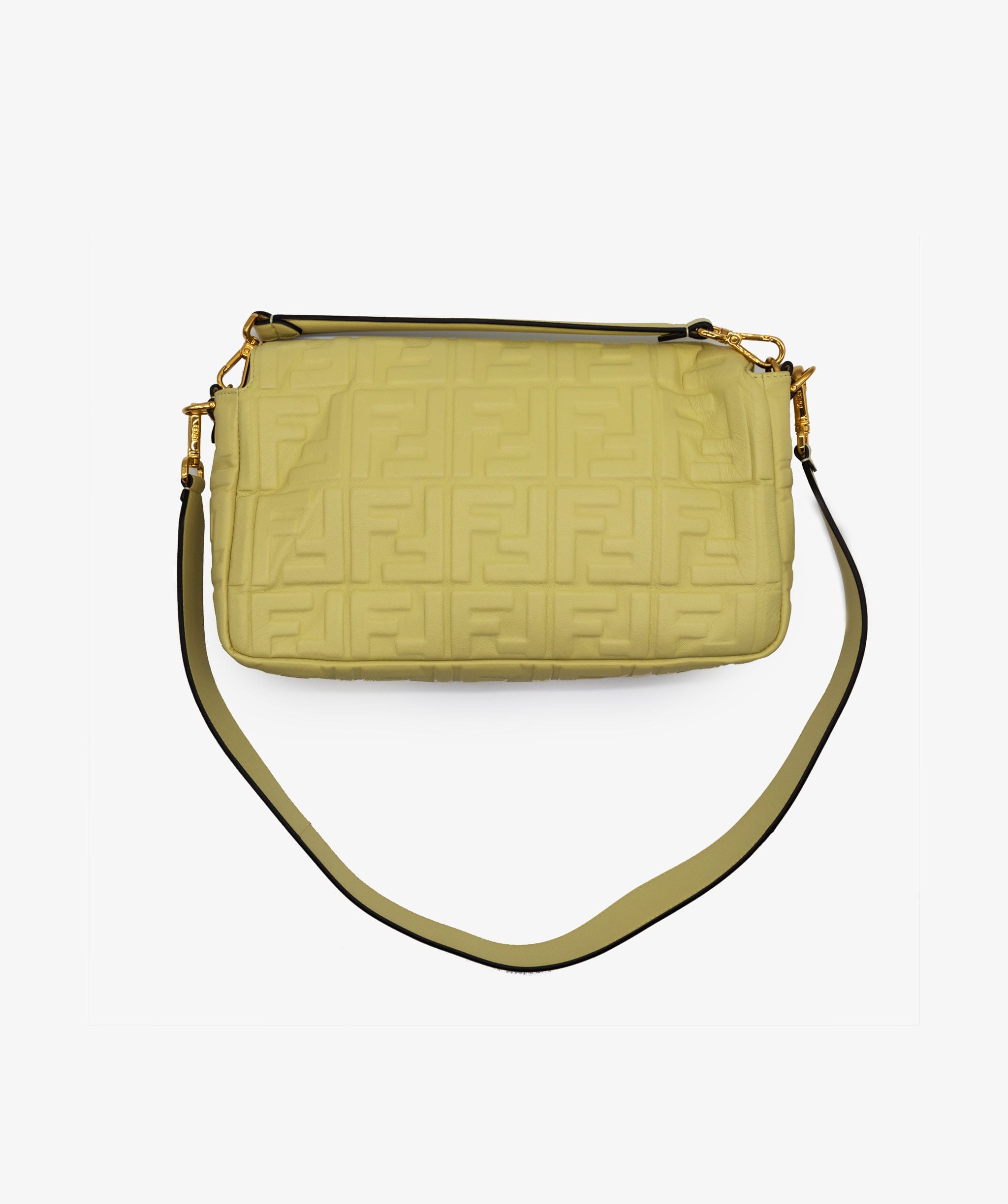 Fendi Fendi Baguette Embossed Leather Shoulder Bag RJC1192