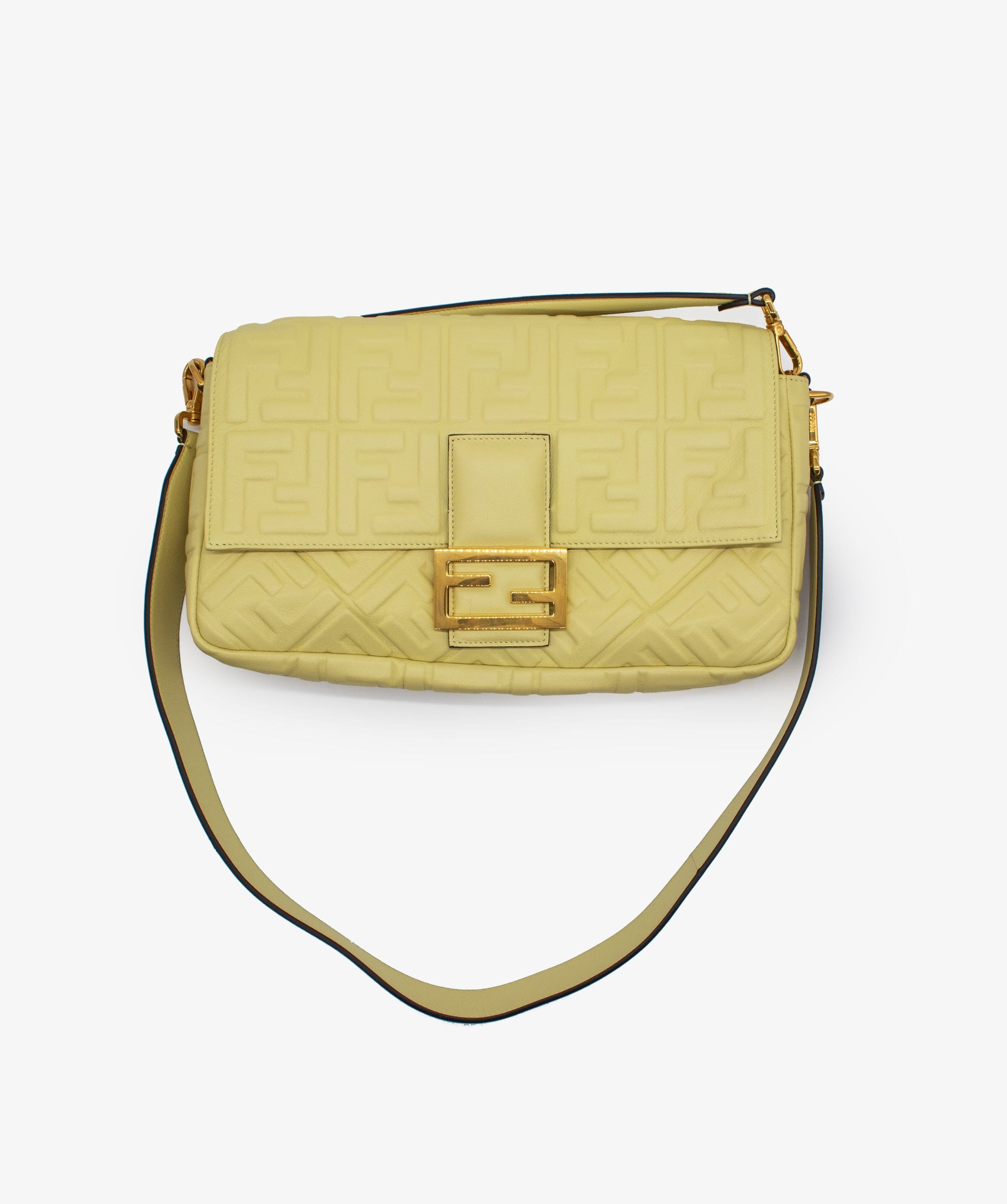 Fendi Fendi Baguette Embossed Leather Shoulder Bag RJC1192