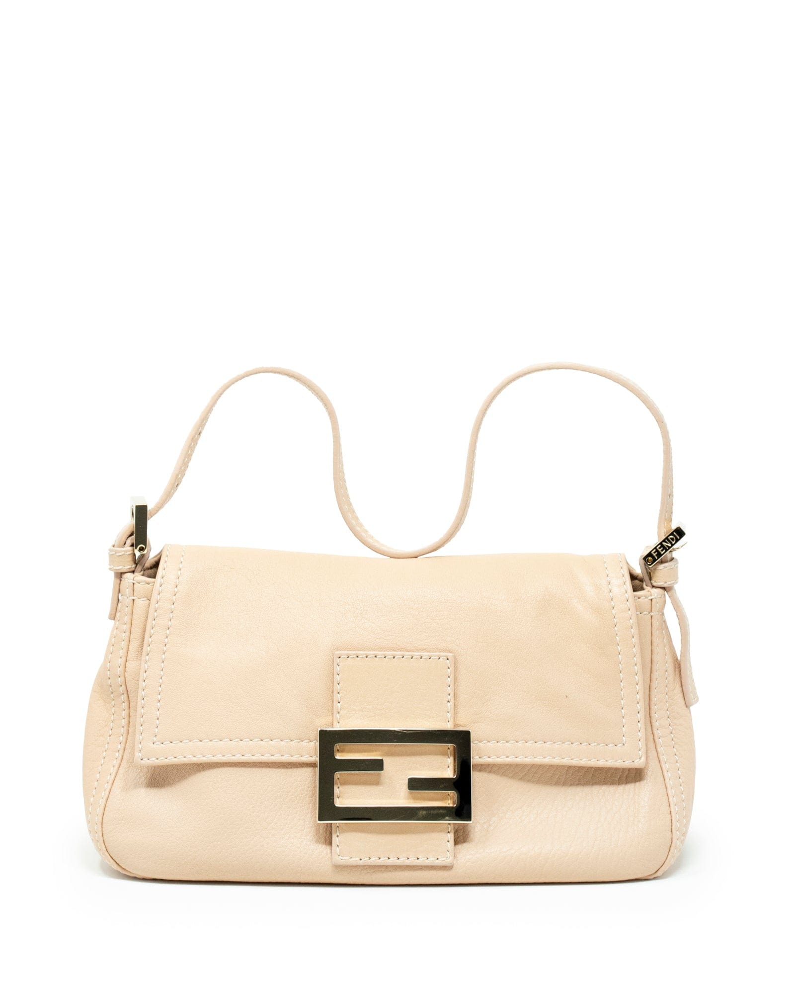 Fendi Fendi Beige Leather Baguette Bag  - AGL1989