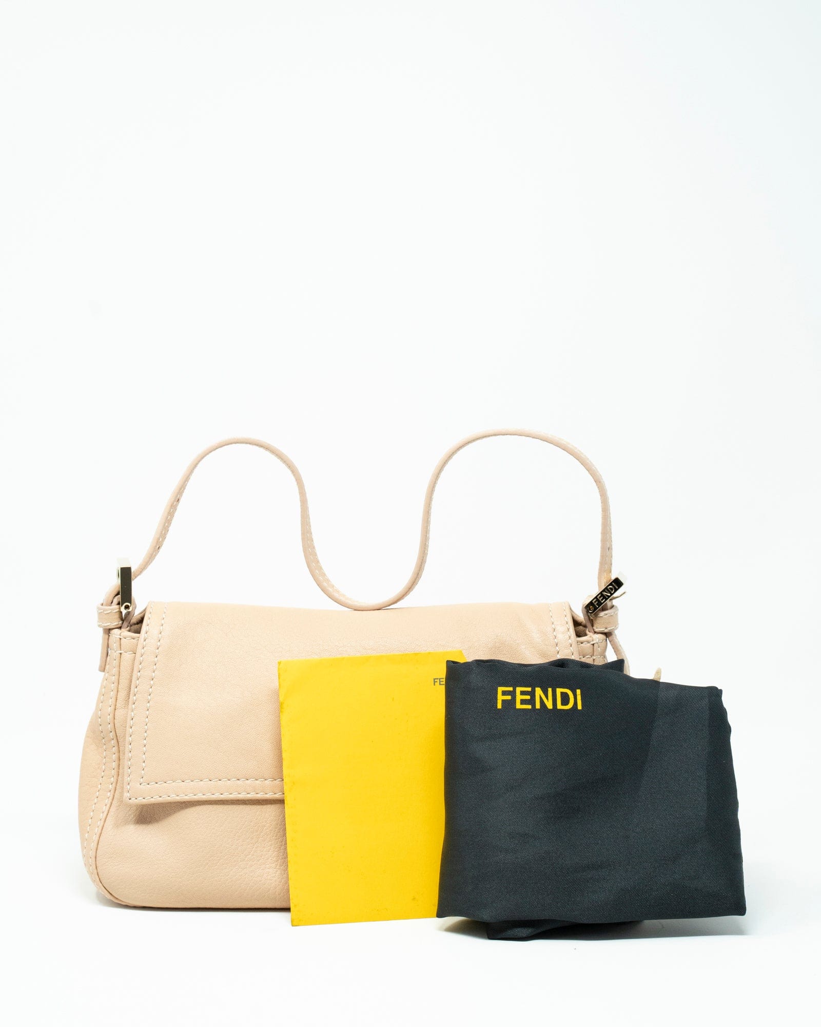 Fendi Fendi Beige Leather Baguette Bag  - AGL1989