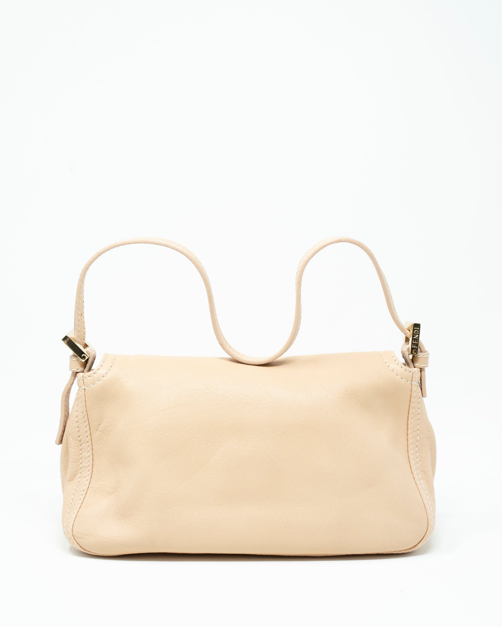 Fendi Fendi Beige Leather Baguette Bag  - AGL1989