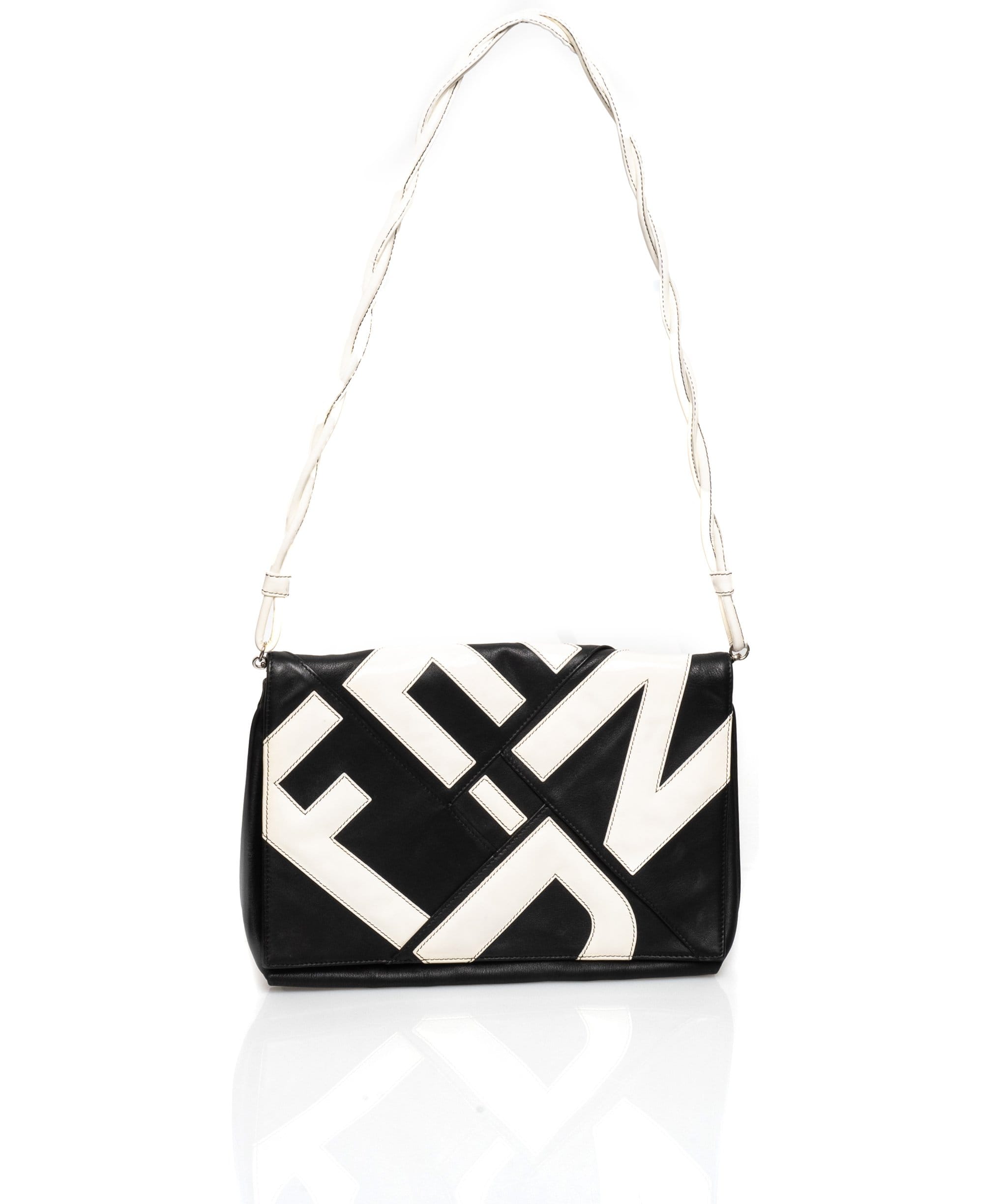 Fendi Fendi Black and White F Shoulder Bag - ADL1452