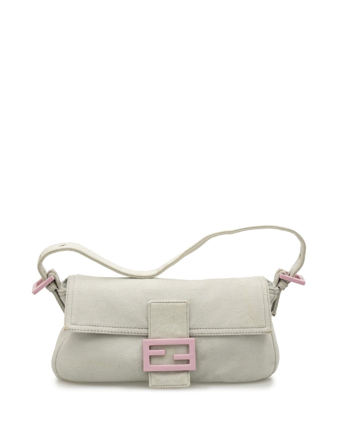 Fendi Fendi Blue/Pink Canvas Baguette Bag  - AGL1484