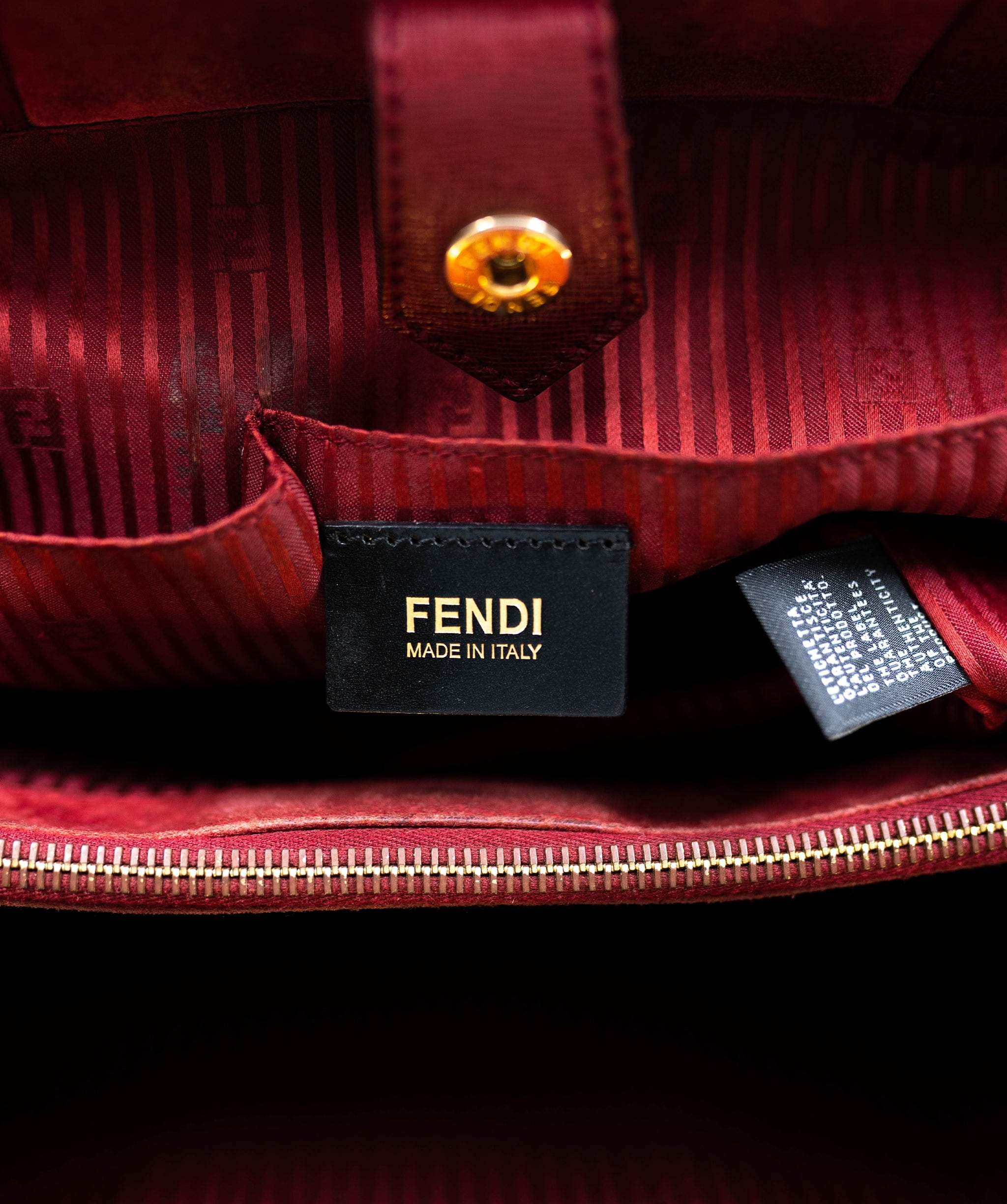 Fendi Fendi Burgundy Leather 2Jours Tote Bag - AGL1913