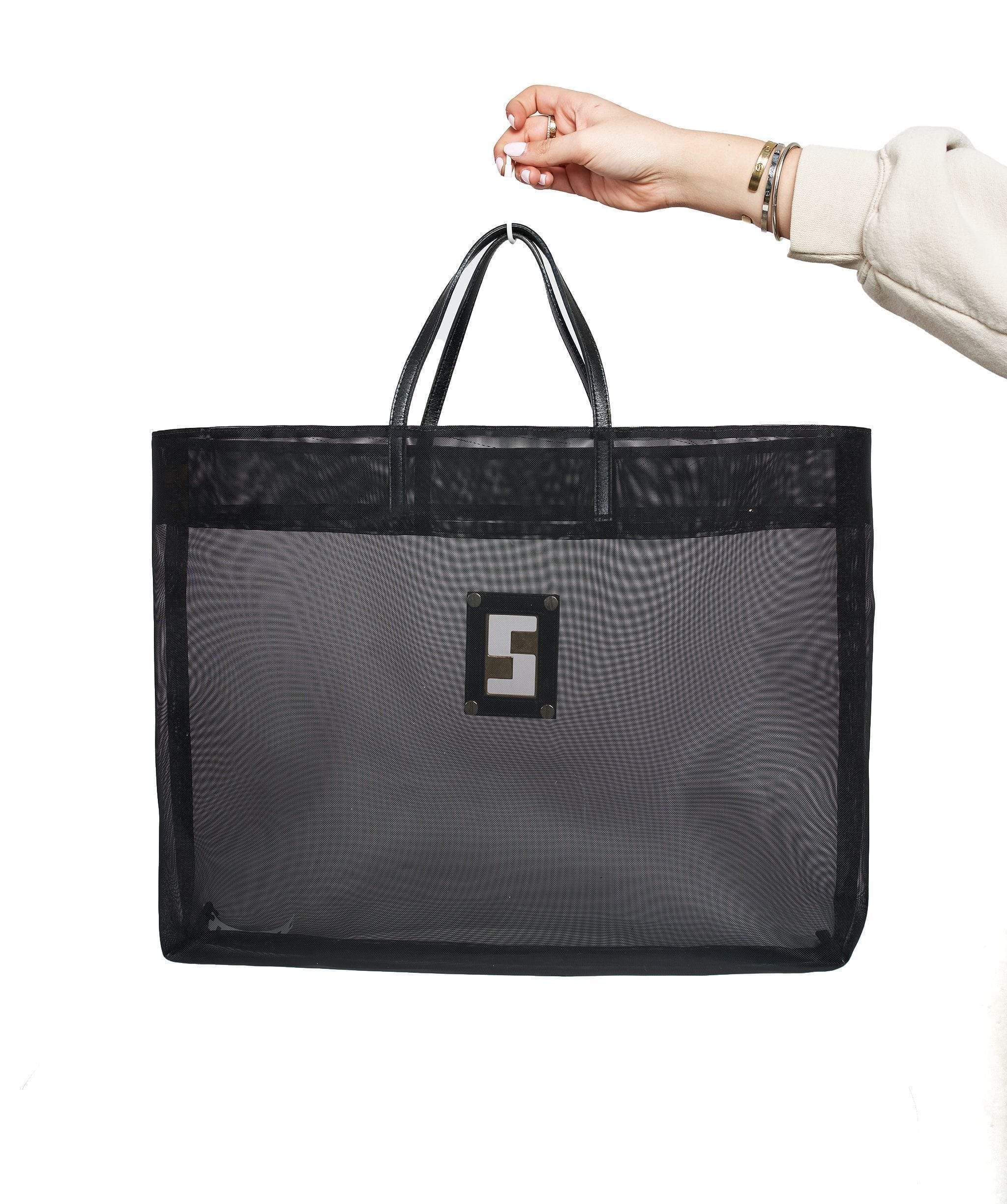 Fendi Fendi FF Black Mesh Tote Style Bag AGL1047