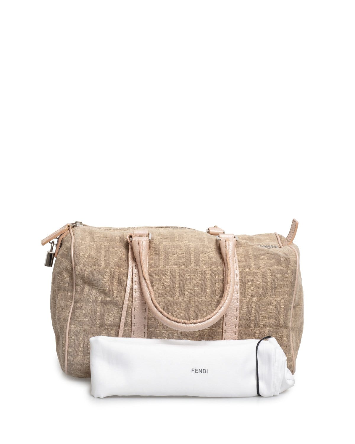 Fendi Fendi FF Canvas Pink & Beige Tote Bag - AGL1451