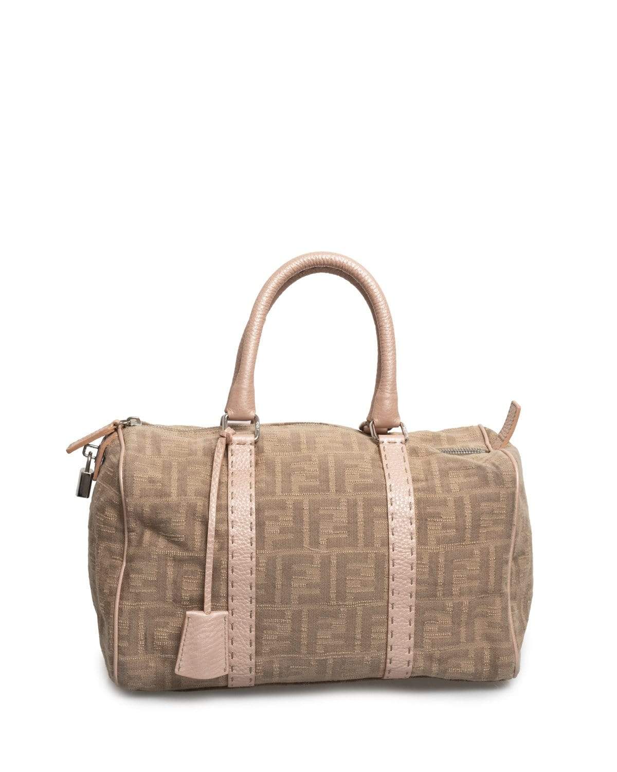 Fendi Fendi FF Canvas Pink & Beige Tote Bag - AGL1451