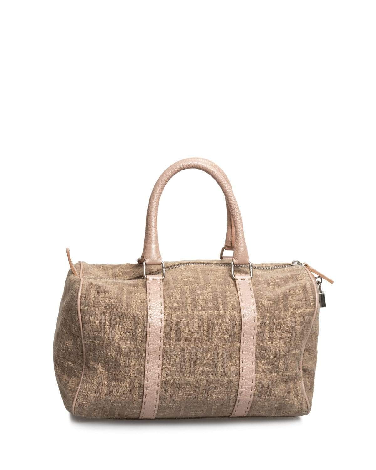 Fendi Fendi FF Canvas Pink & Beige Tote Bag - AGL1451