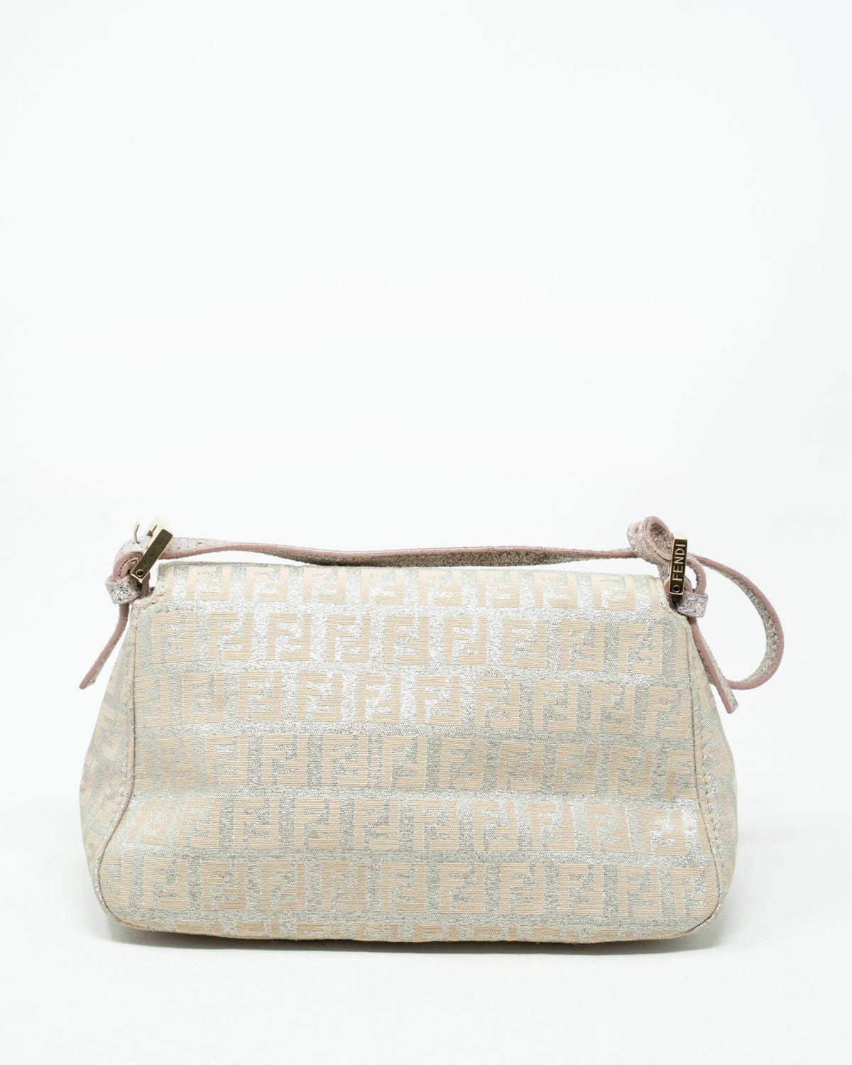 Fendi Fendi FF Silver & Beige Pochette Bag - AGL1930