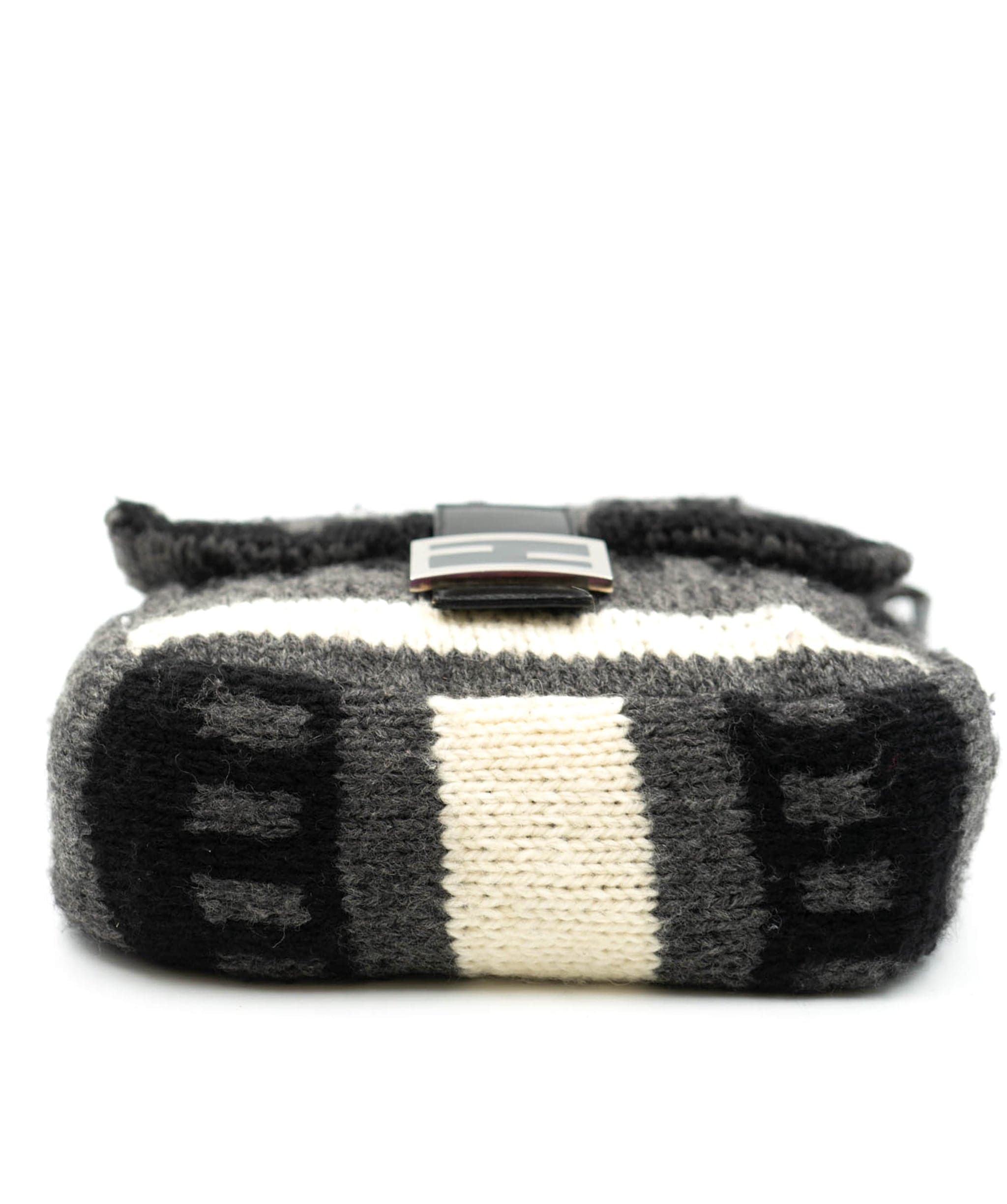 Fendi Fendi Knitted Grey and Black Mama Forever Bag - AWC1614