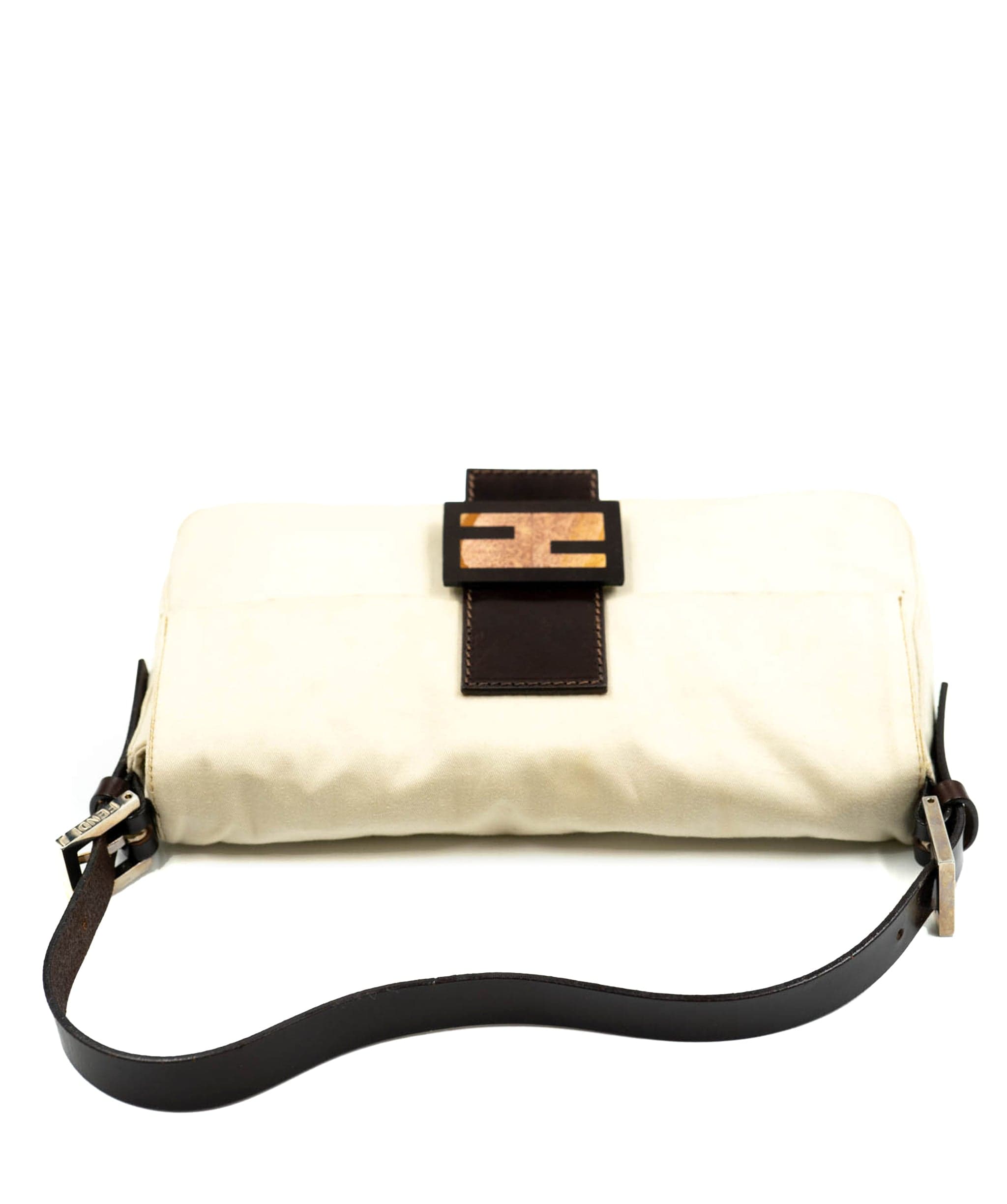 Fendi FENDI Mamma Baguette Shoulder Bag Canvas Beige Auth bs1973 - AWL3904