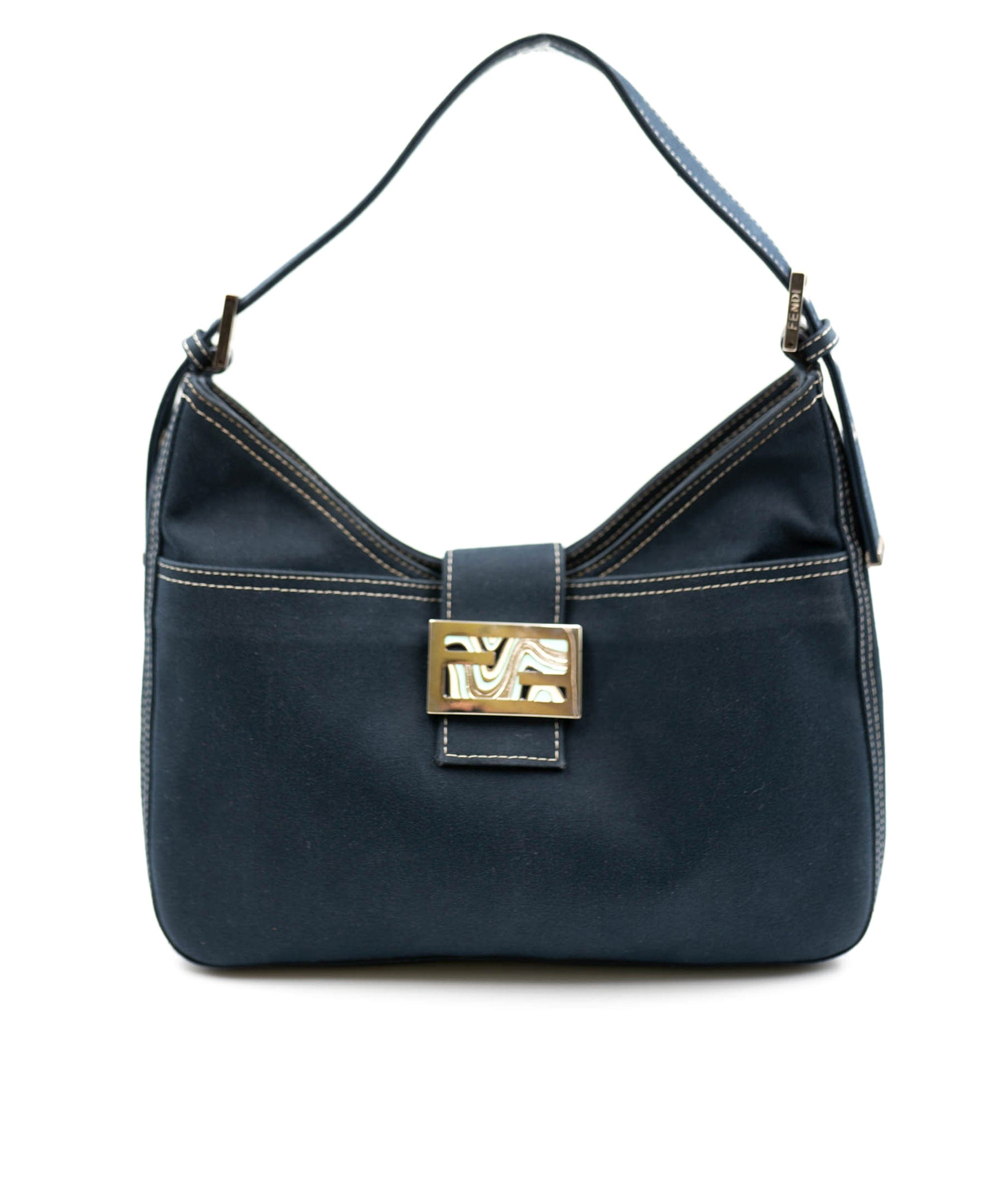 Fendi Fendi Navy Baguette Hobo Bag - AWC1613